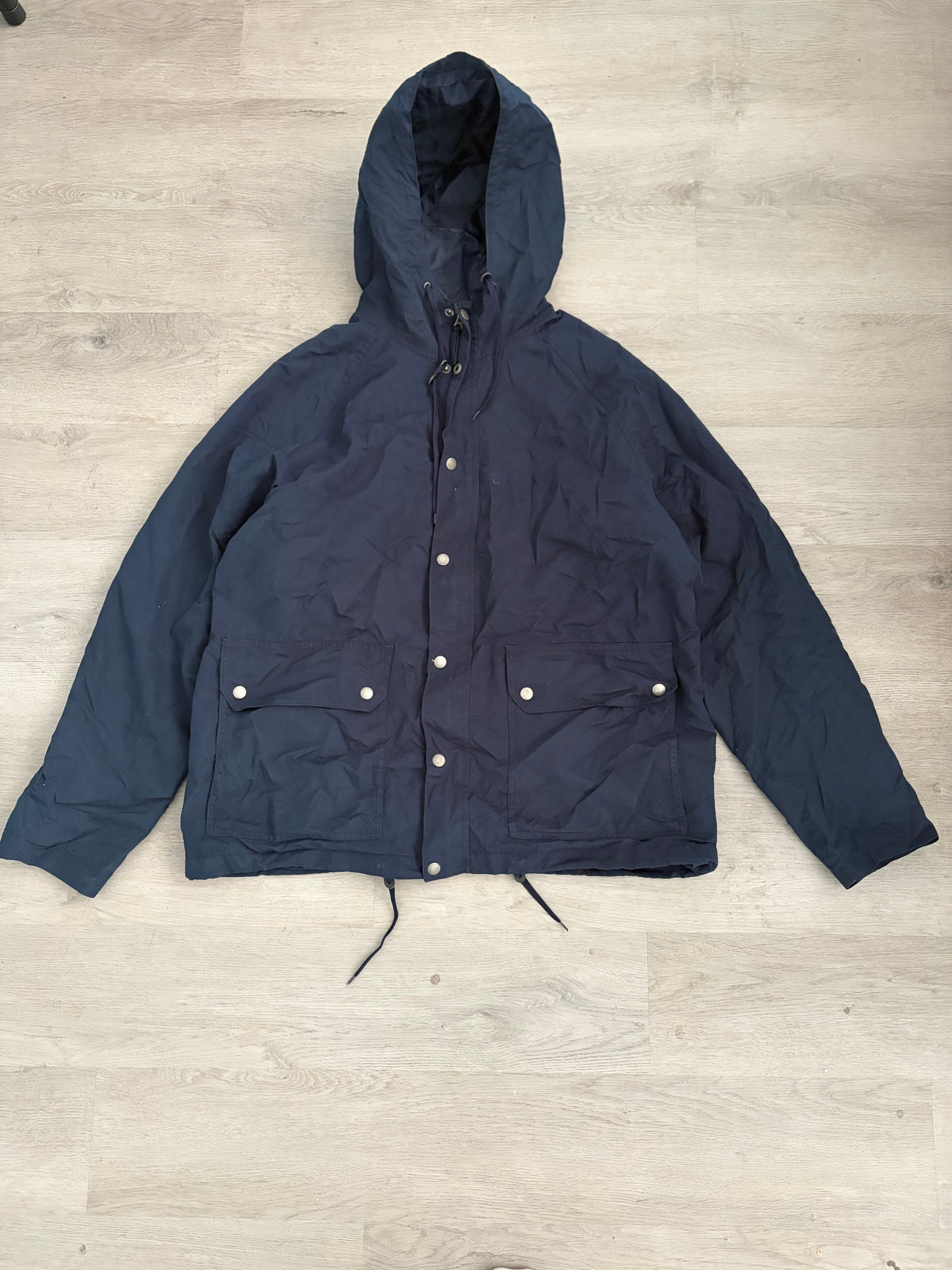 Vintage Navy Blue Hooded Mountain Parka Jacket