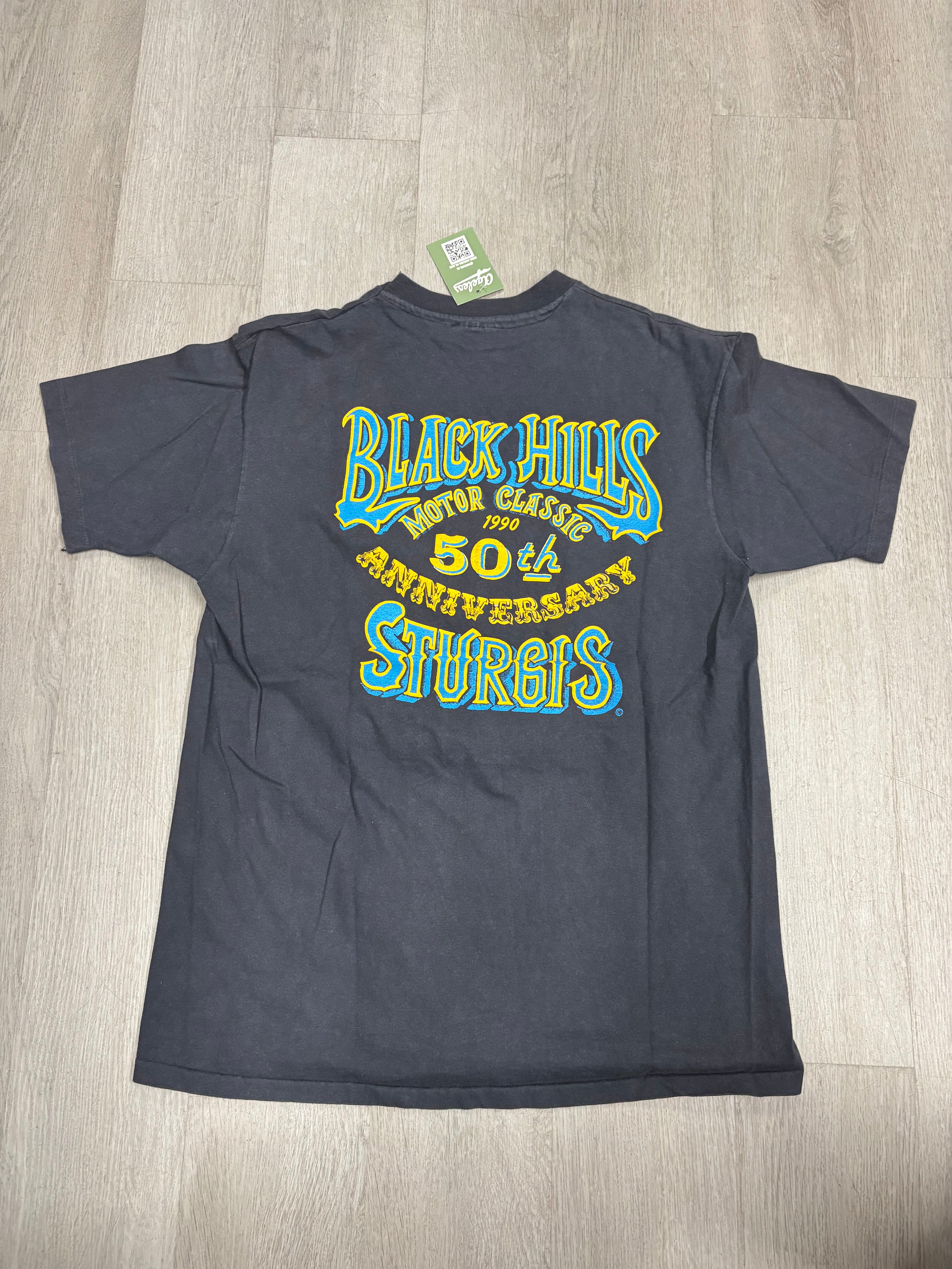 Vintage 1990 Black Hills Motor Classic Sturgis 50th Anniversary Tee