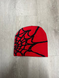 Red w/ Black #2 Y2K Style Spider Web Beanie