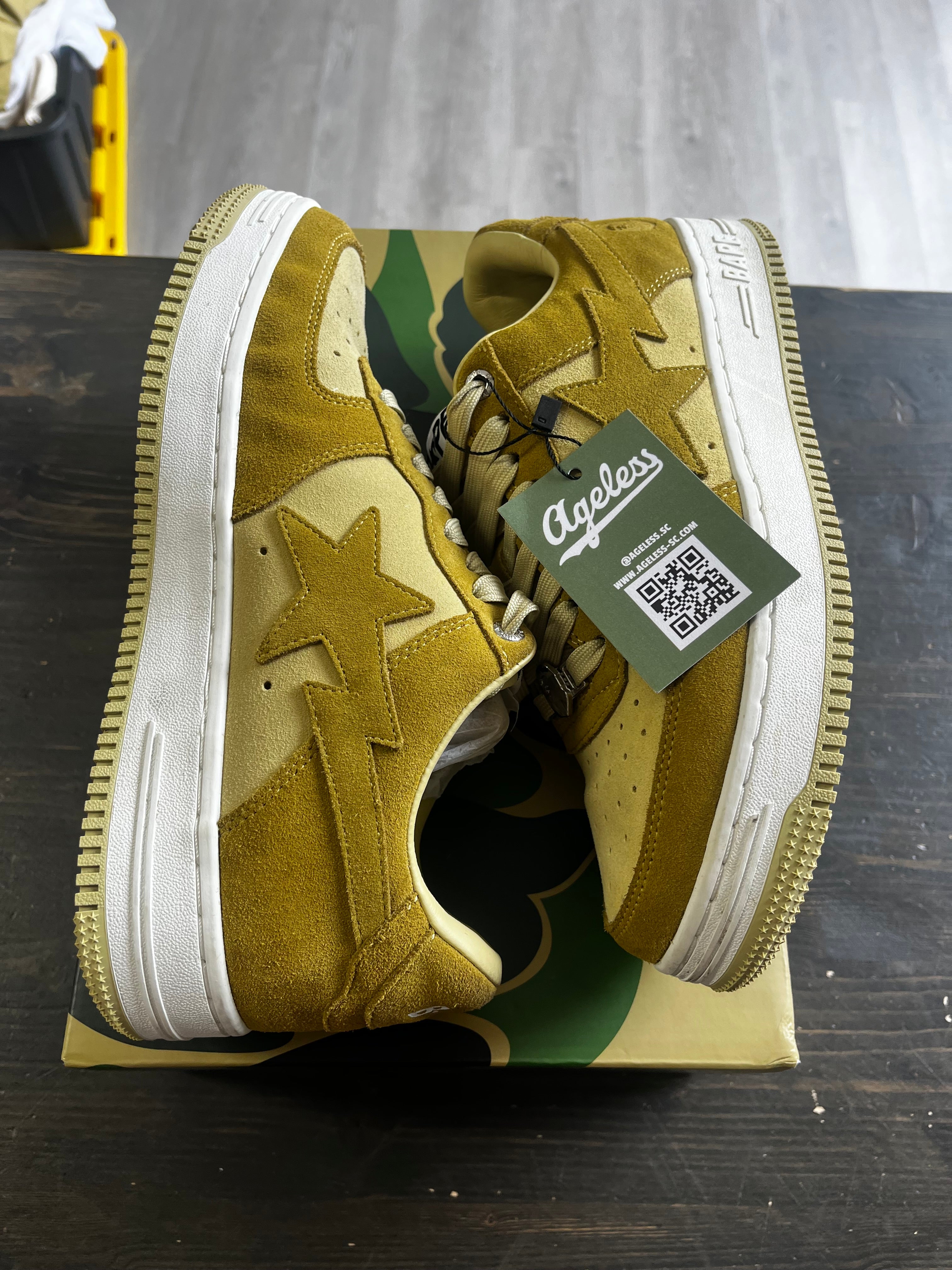 Pre-owned A Bathing Ape Bape Sta Suede Yellow