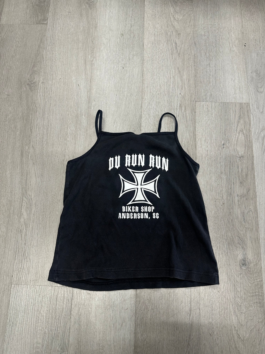 Women’s Black Du Run Run Biker Shop Tank Top