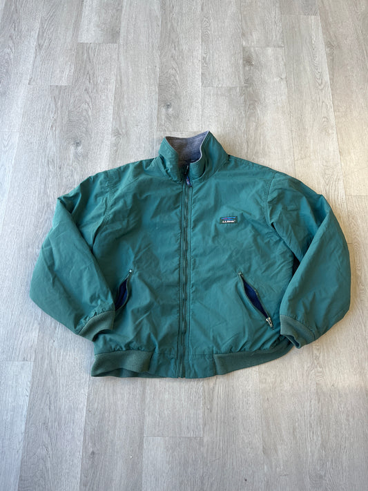 LL Bean Green Fleece Lining Jacket