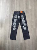 Evisu Gray Dog Japanese Art Selvedge Denim Jeans