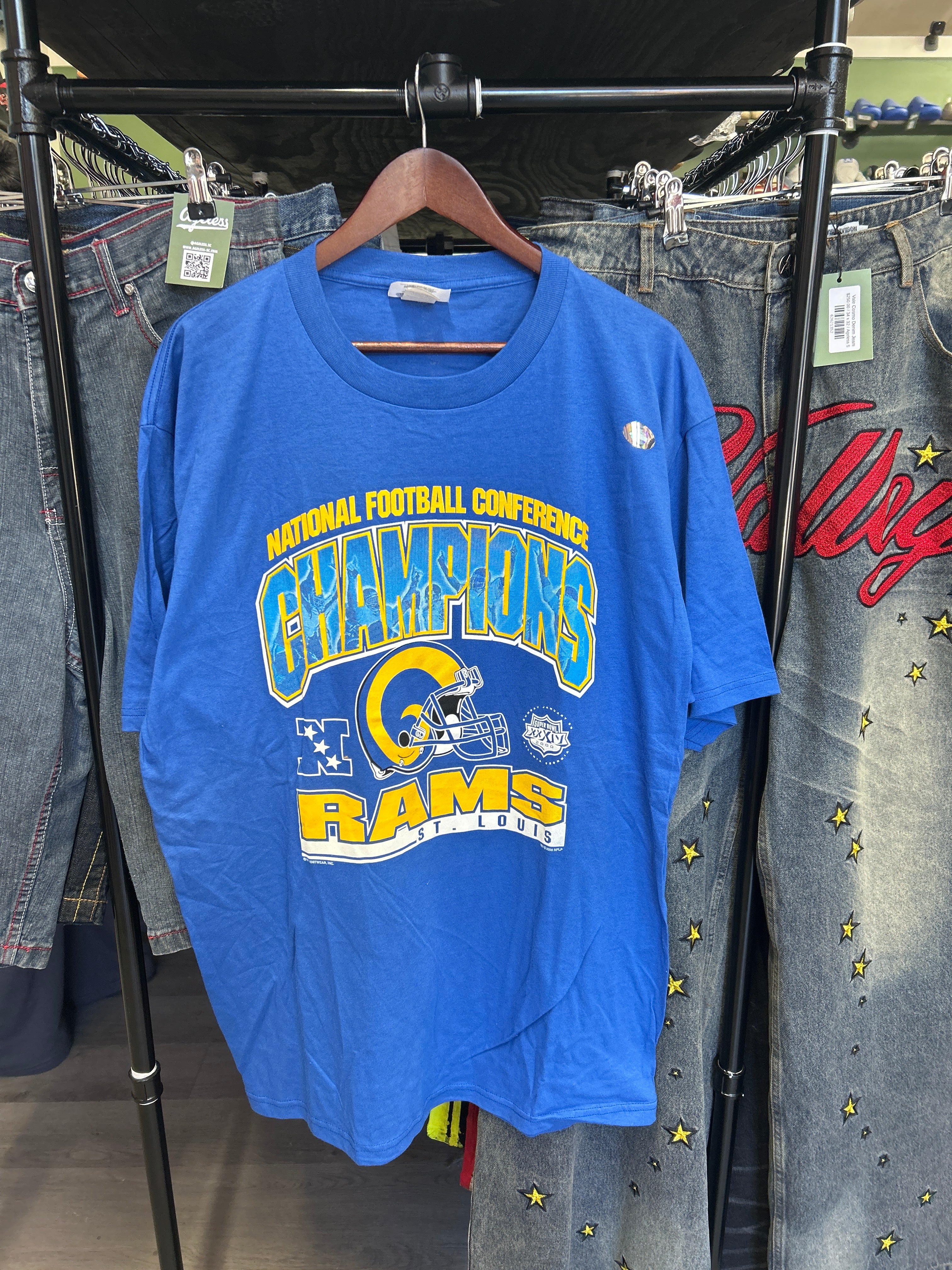 Blue National Football Conference Champions St. Louis Rams Tee