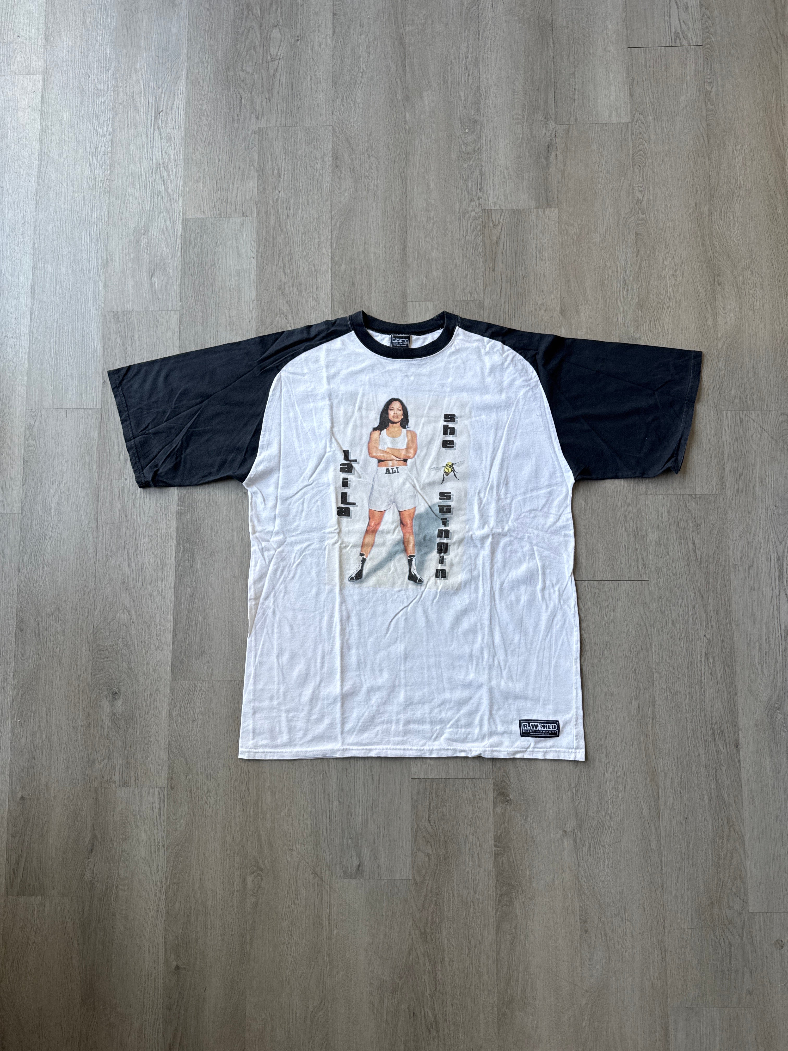 Y2K Laila Ali She Bee Stingin Boxing Muhammad Ali Raglan Tee