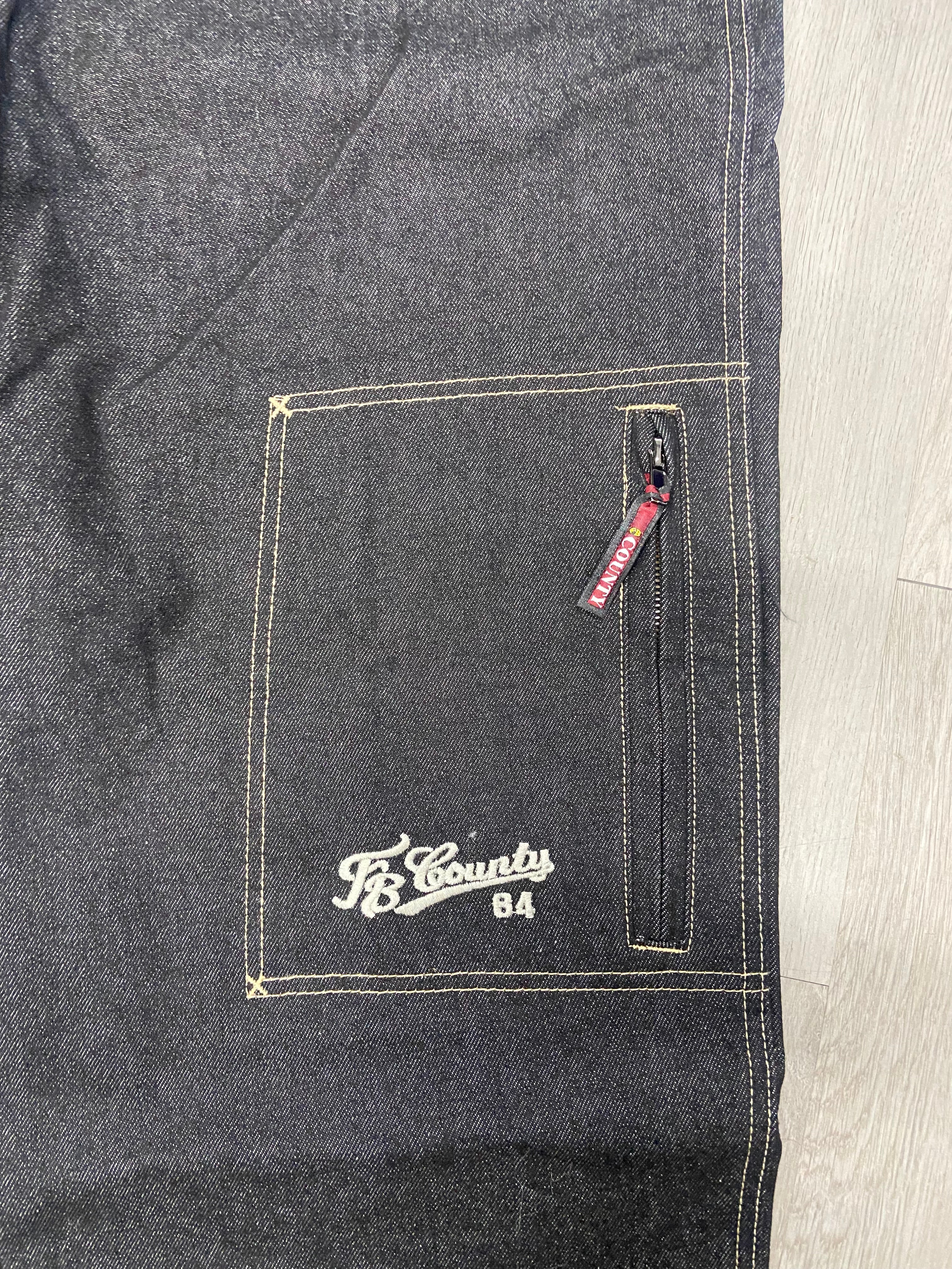 FB County Carpenter Zipper Knee Pocket Denim Jeans Pants