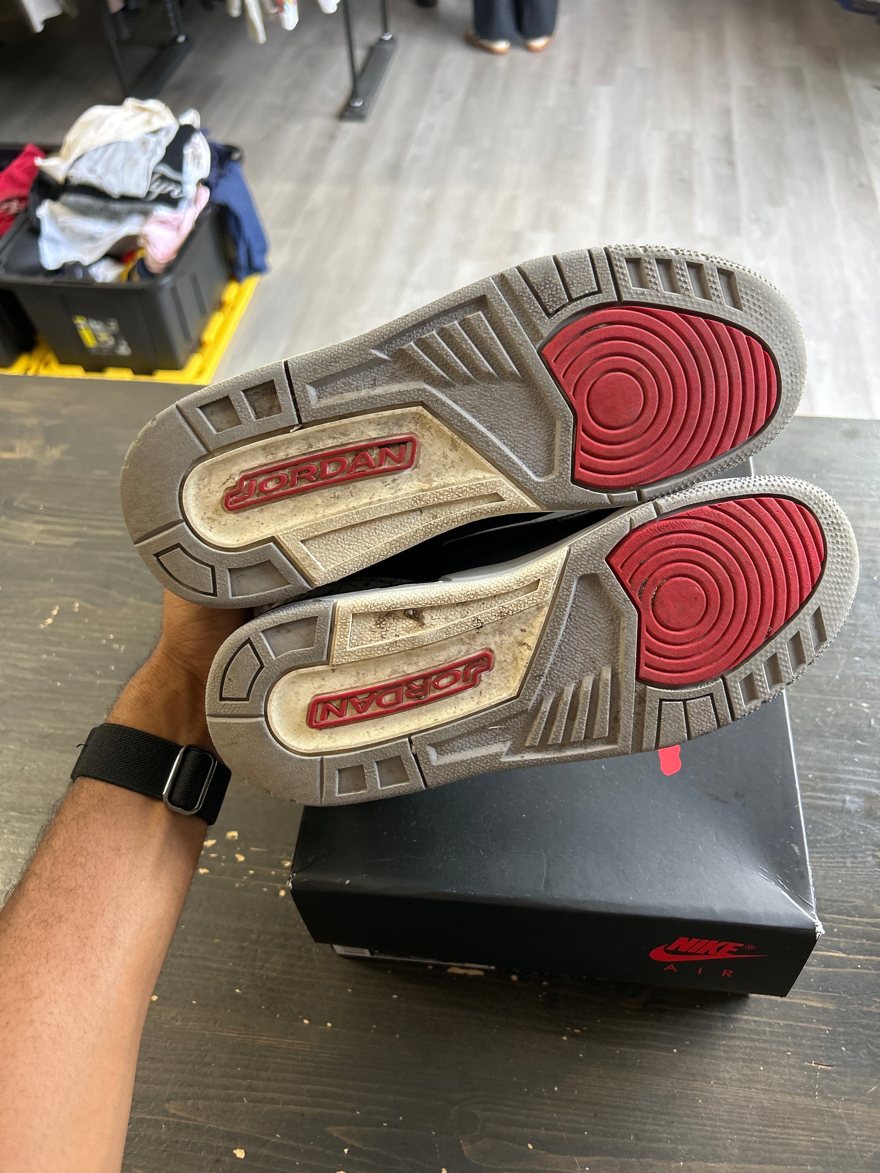 Pre-owned Jordan Retro 3 Black Cement 2024