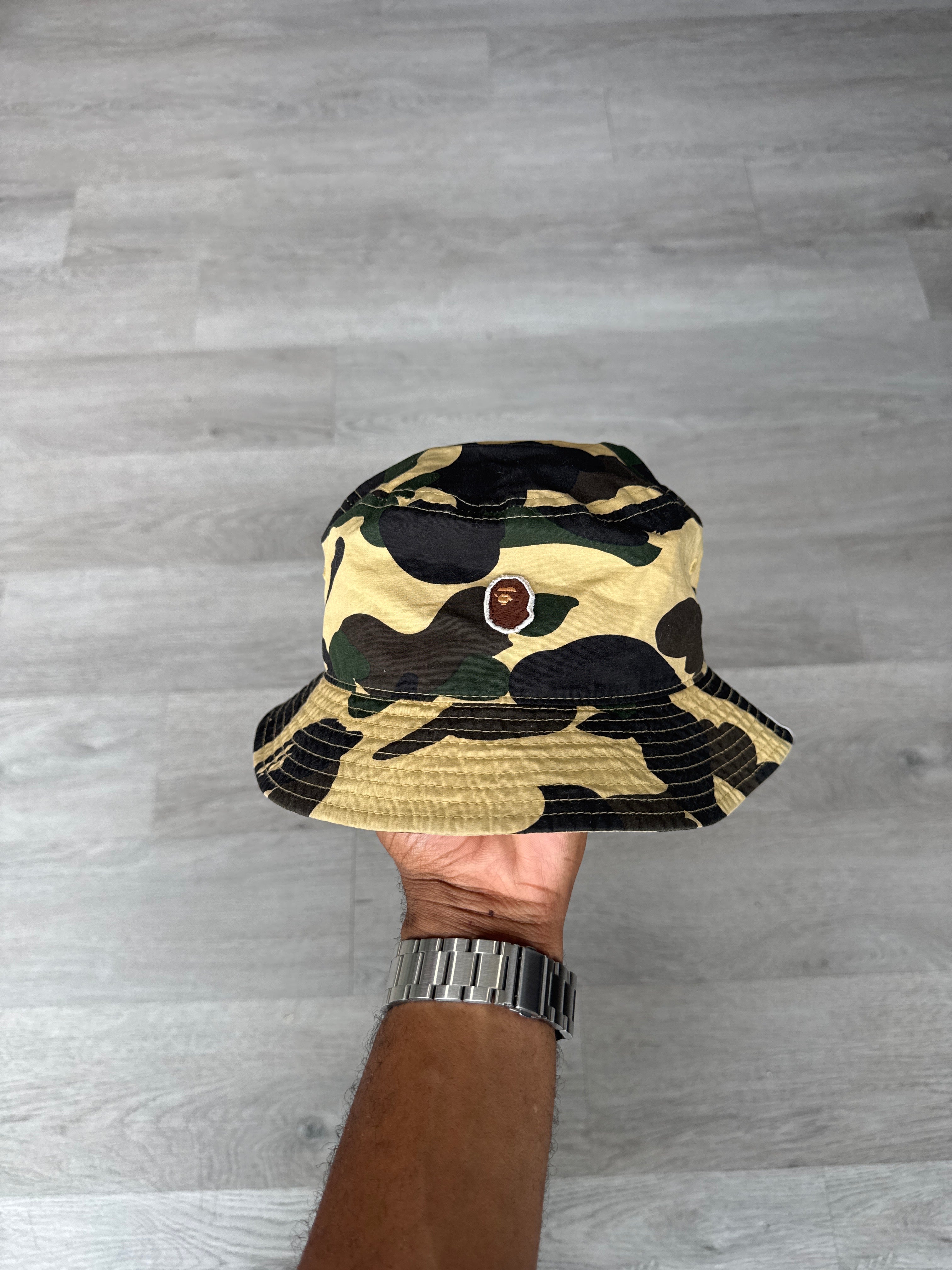 A Bathing Ape Bape 1st Camo Apehead Nylon Crusher Bucket Hat