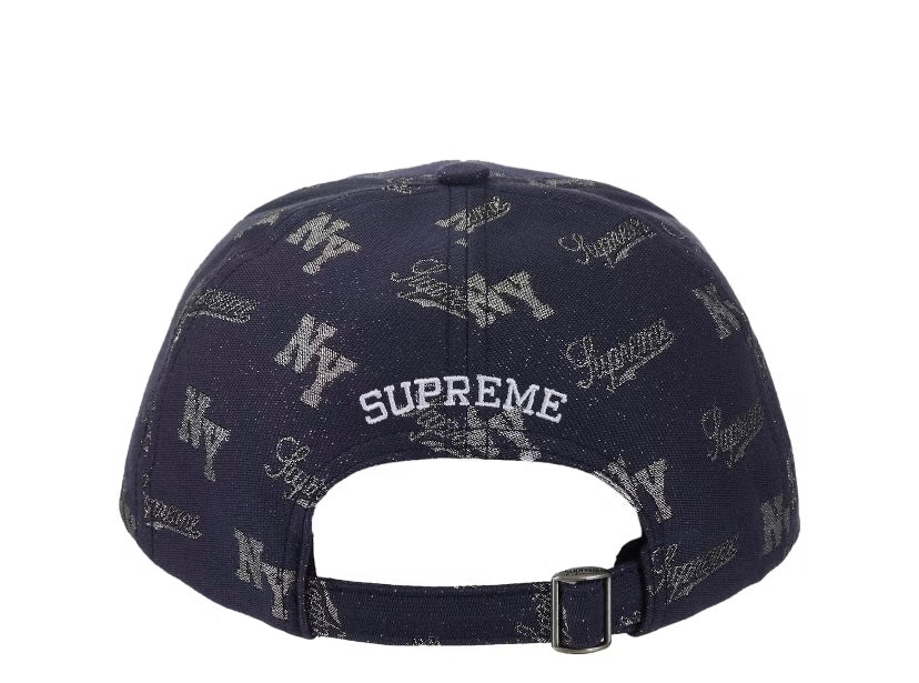 Supreme Navy Monogram 6 Panel NY SS26 Hat
