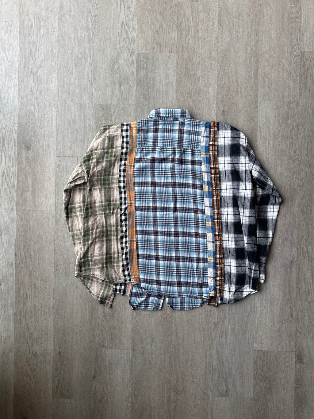Needles Rebuild By Needles 7 Cut Reworked Flannel Button Up Shirt