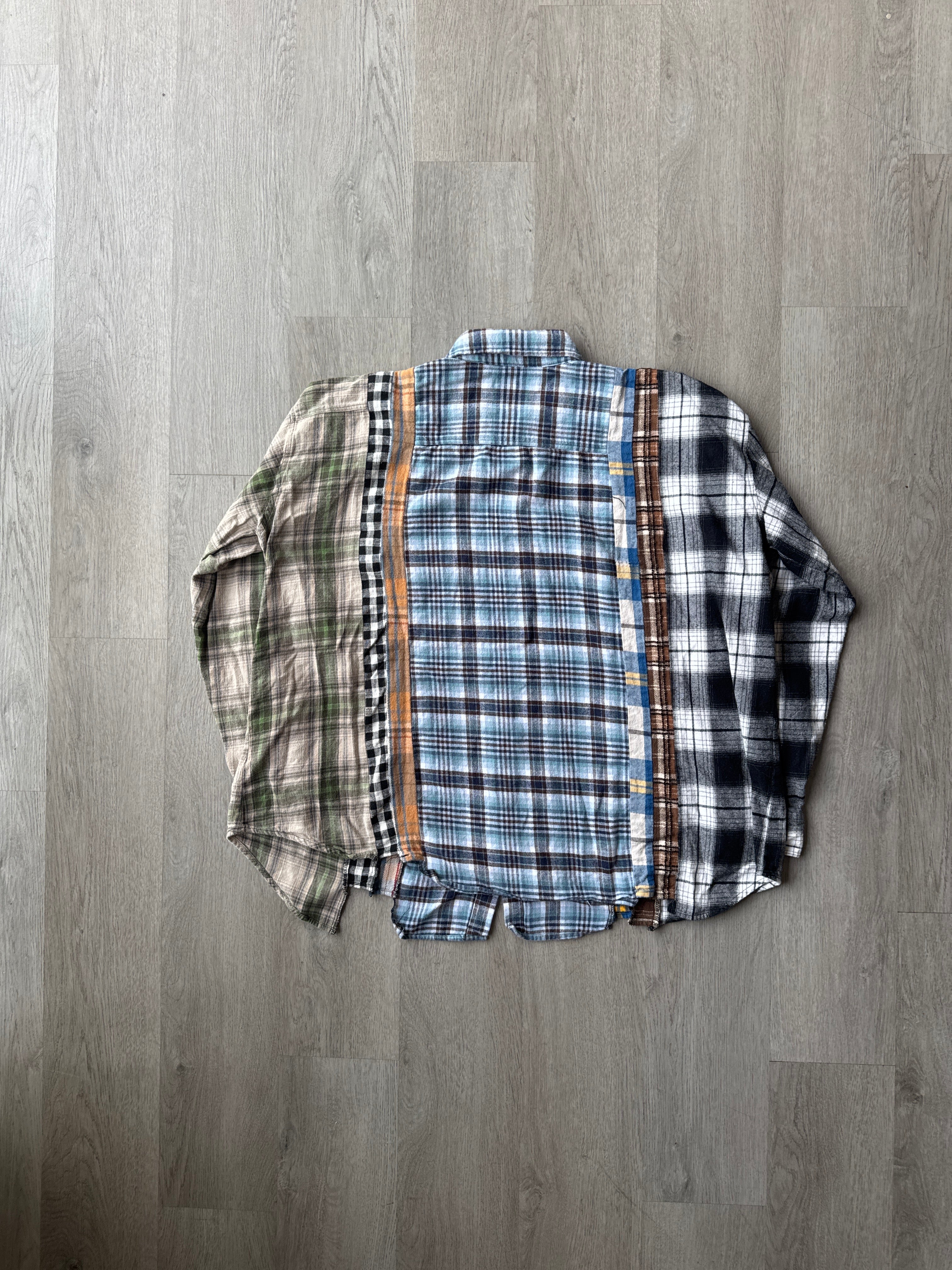 Needles Rebuild By Needles 7 Cut Reworked Flannel Button Up Shirt