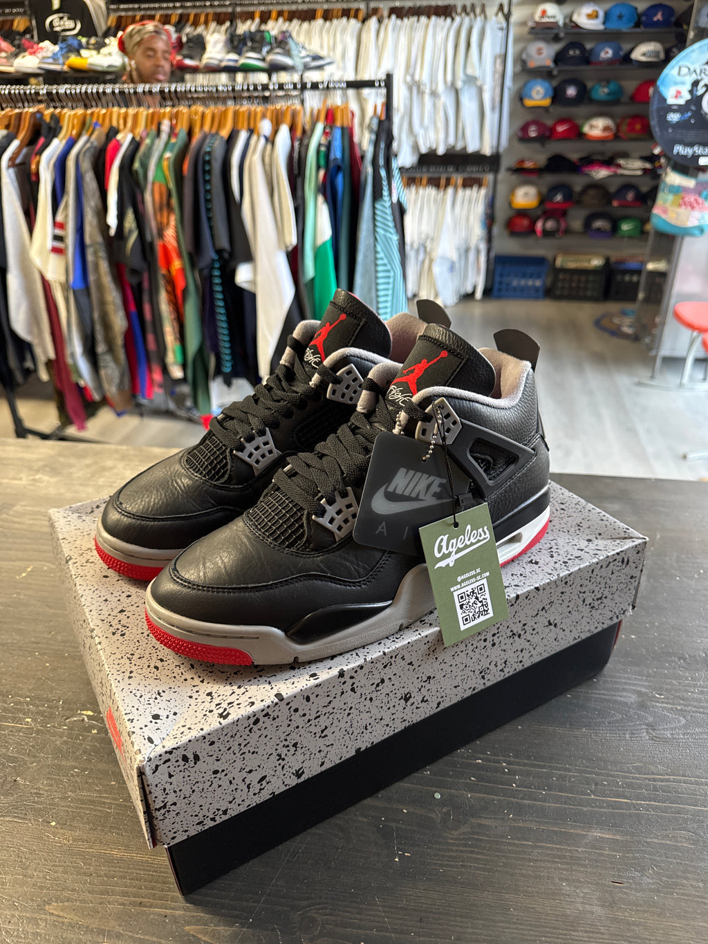 Pre-owned Jordan Retro 4 Bred Reimagined