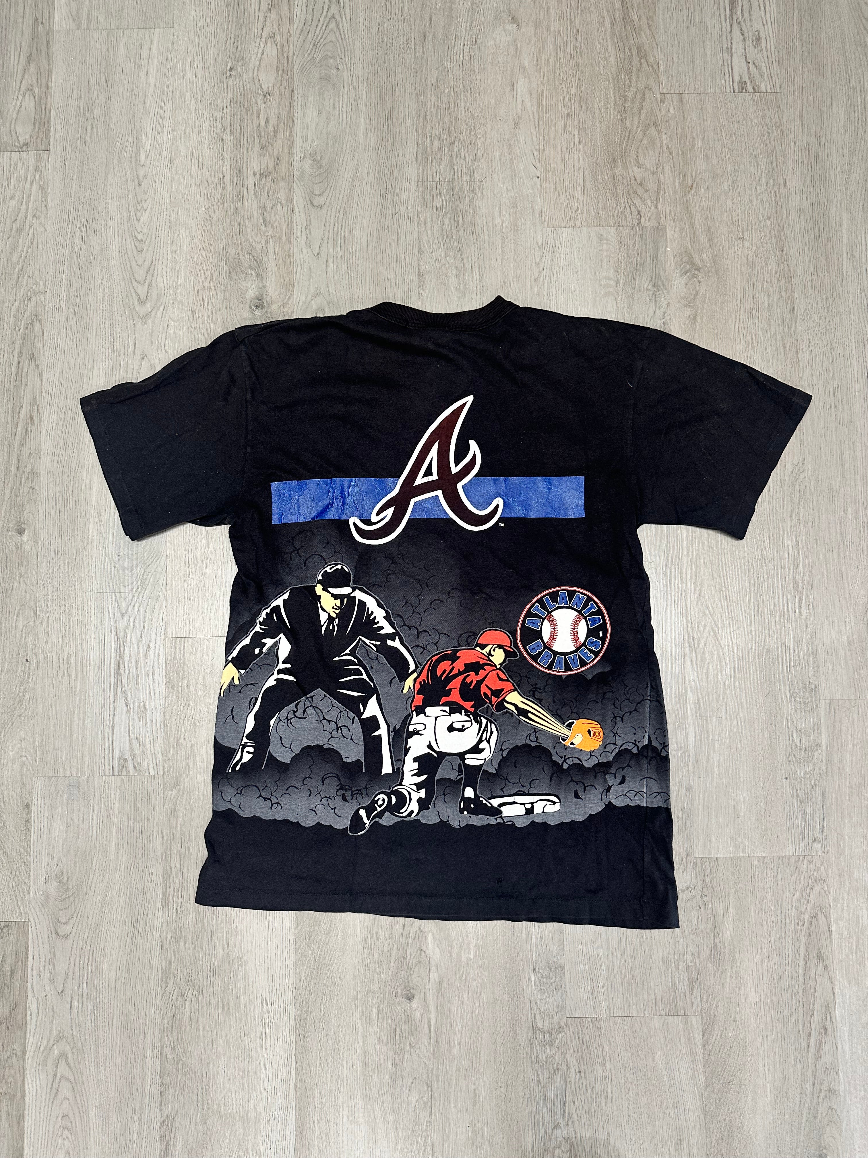Vintage 90s MLB Atlanta Braves Baseball All Over Print Tee