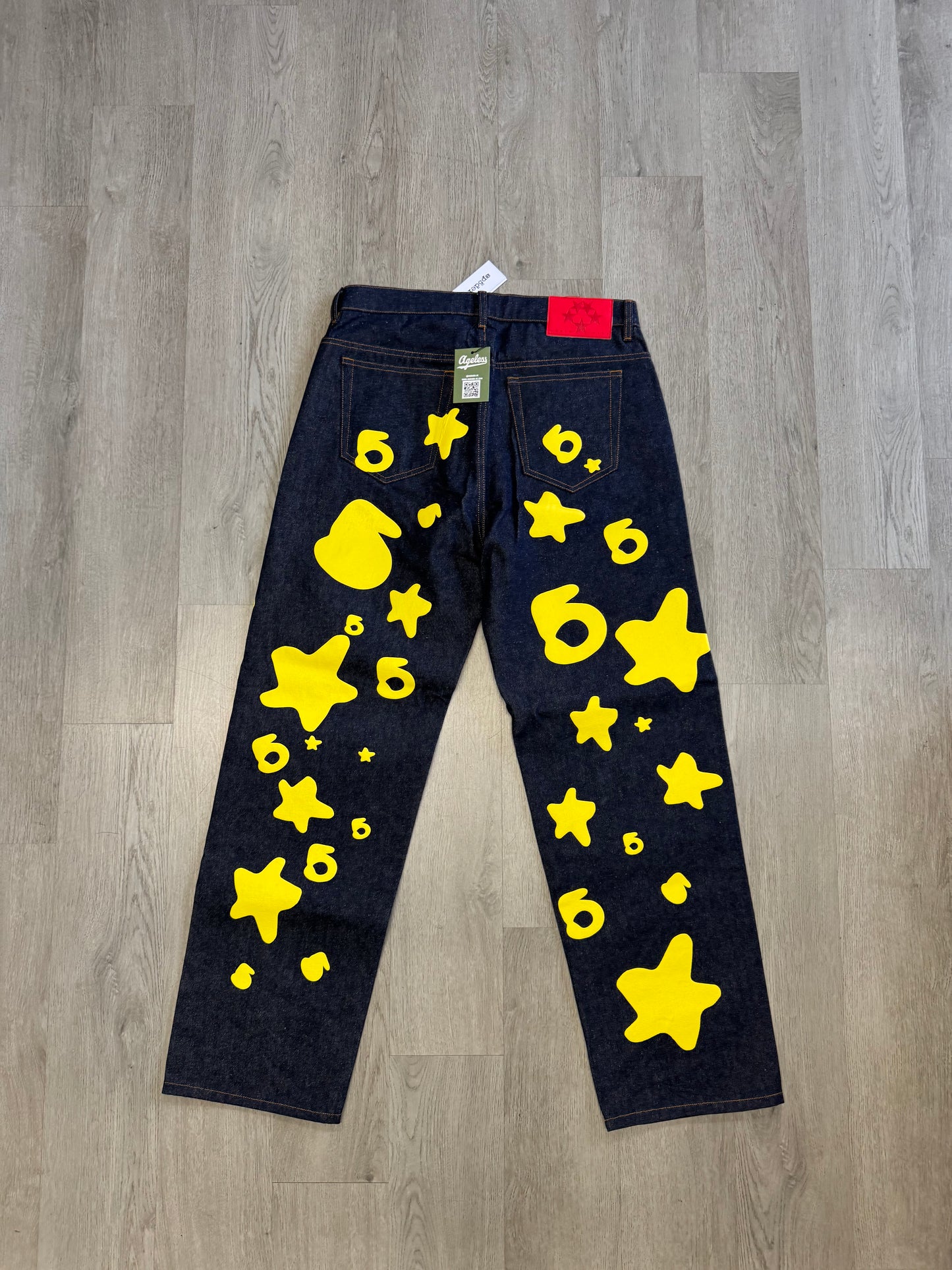 Sp5der Beluga Indogo Denim Yellow Star Jeans