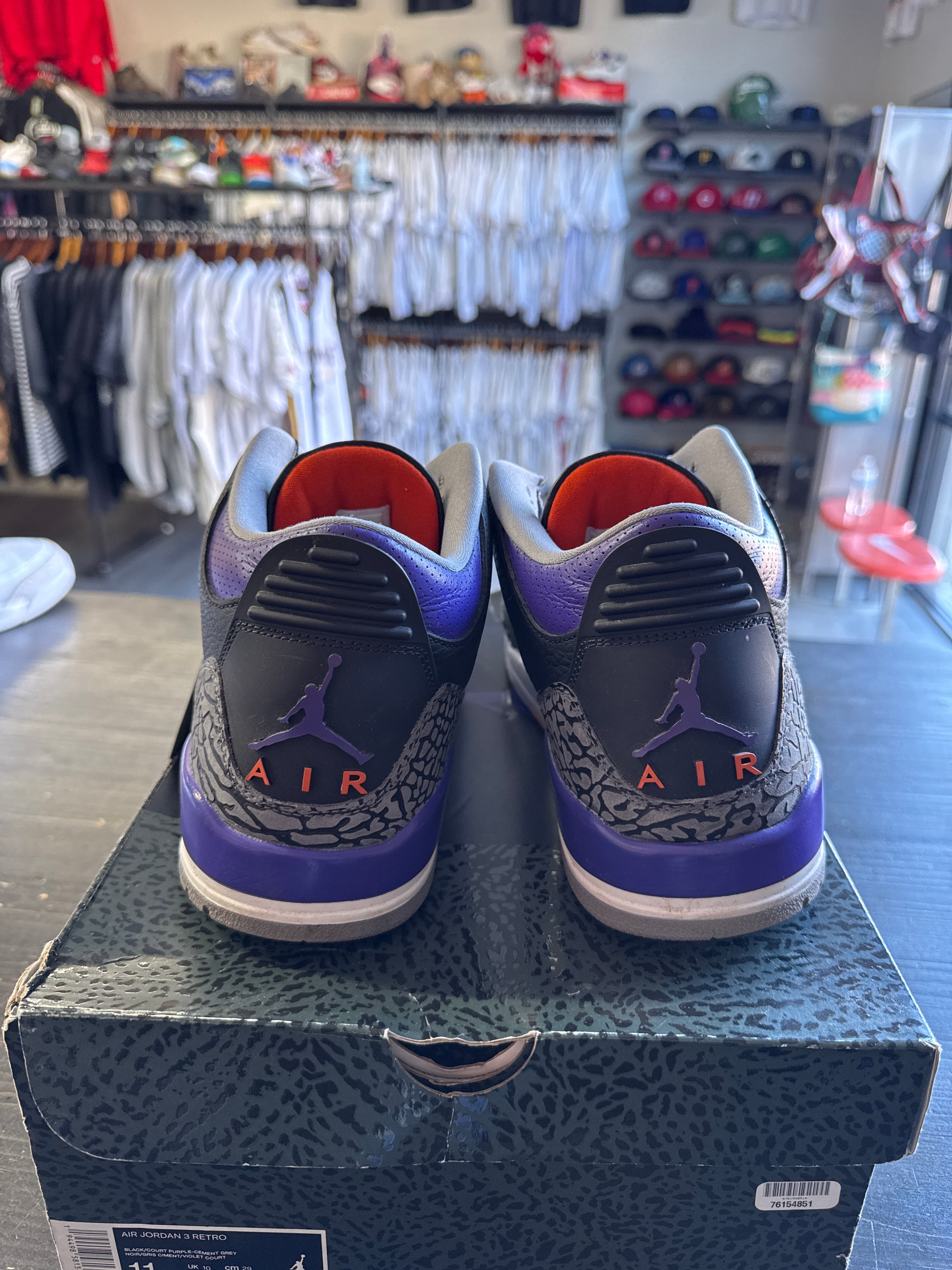 Pre-owned Jordan Retro 3 Black Court Purple