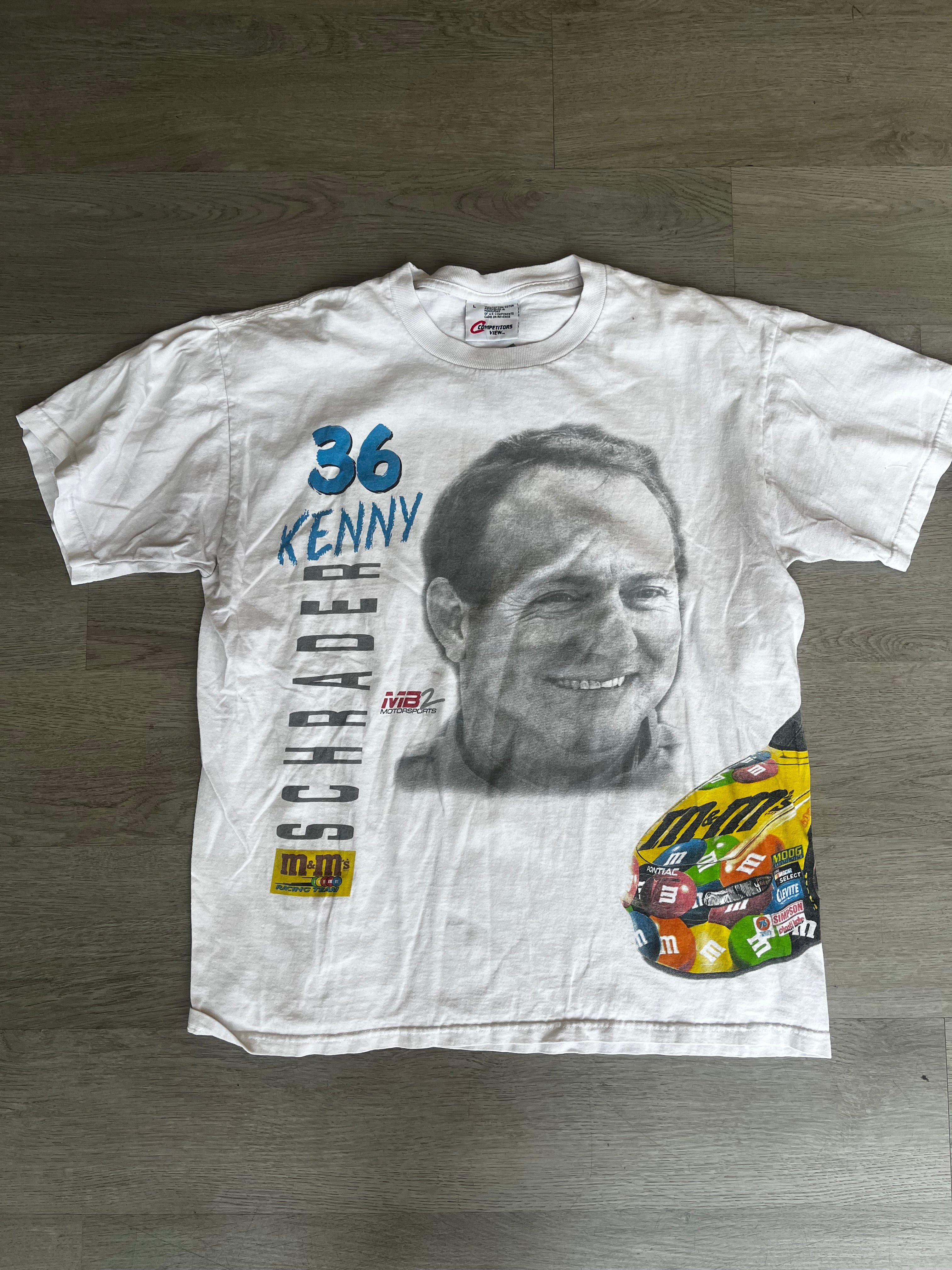 Vintage NASCAR Driver Kenny Schrader M&M's Racing Car Tee