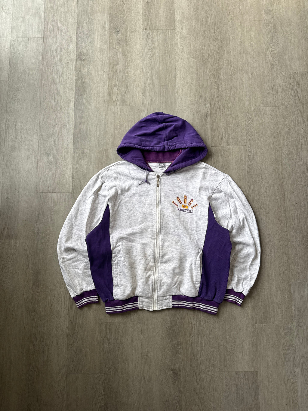 Vintage 90s Nike Force Basketball Hooded Zip Up