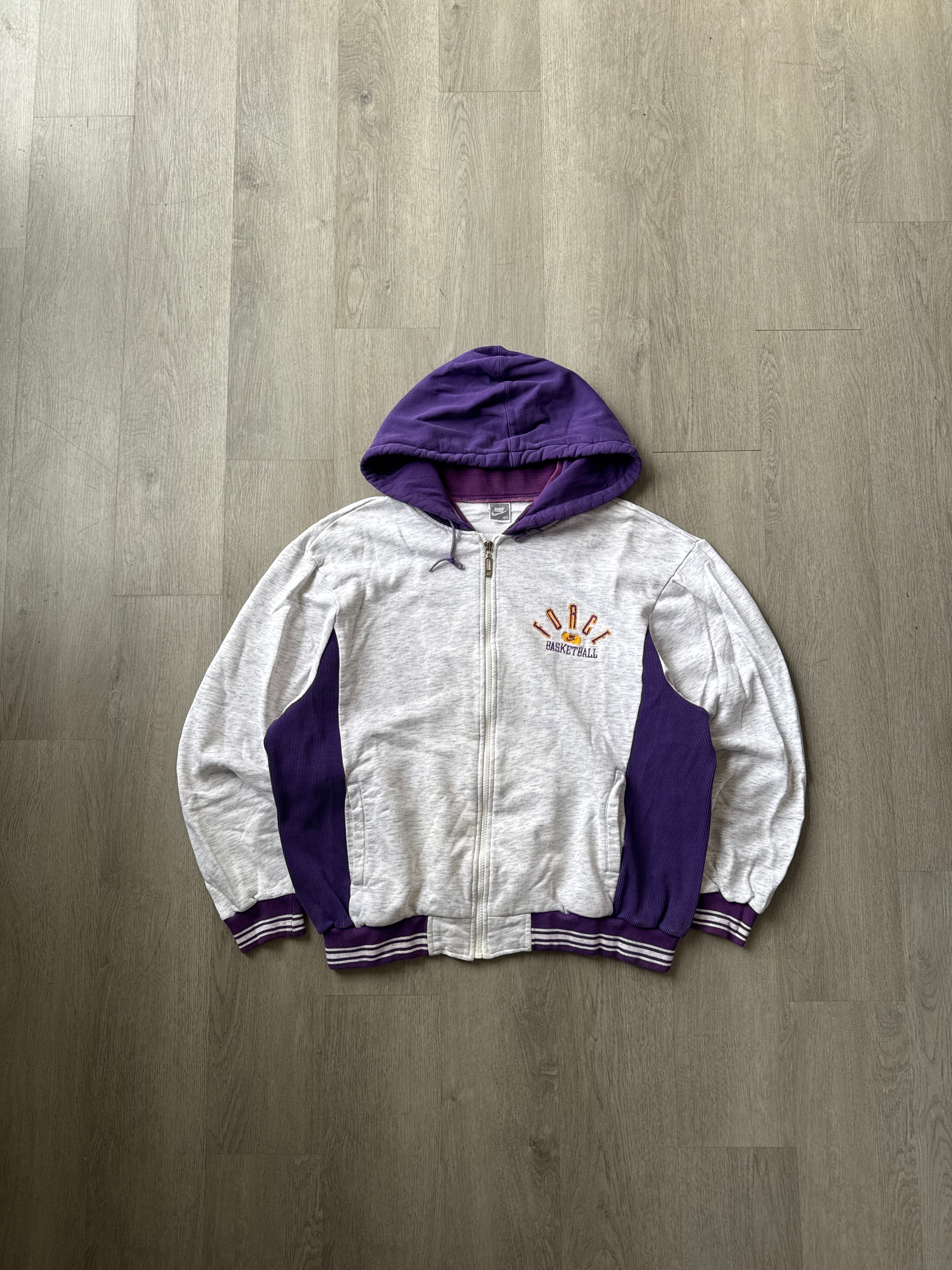 Vintage 90s Nike Force Basketball Hooded Zip Up