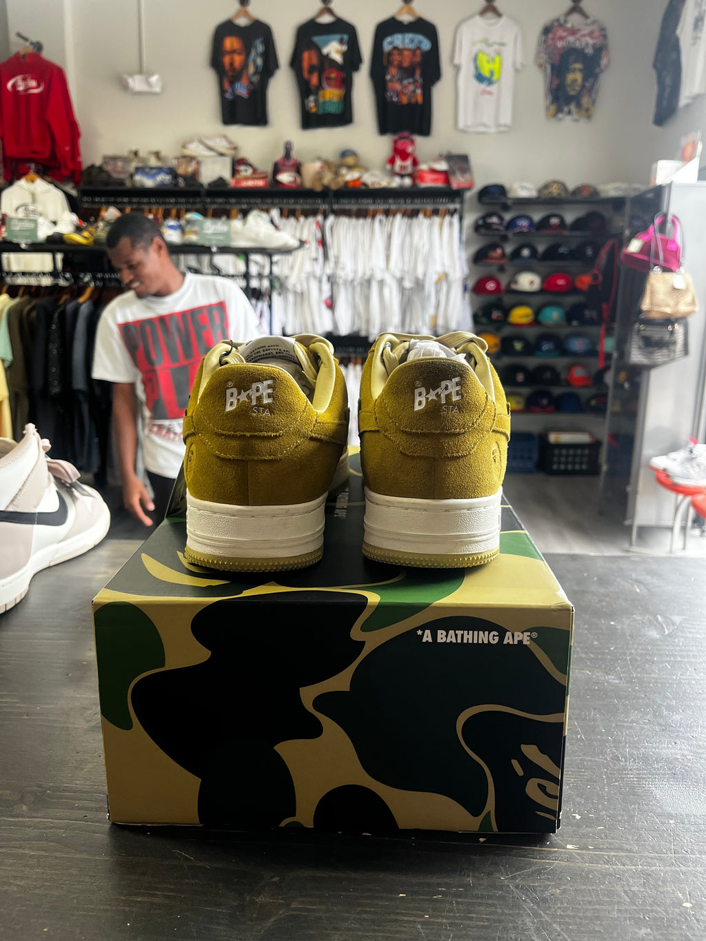 Pre-owned A Bathing Ape Bape Sta Suede Yellow