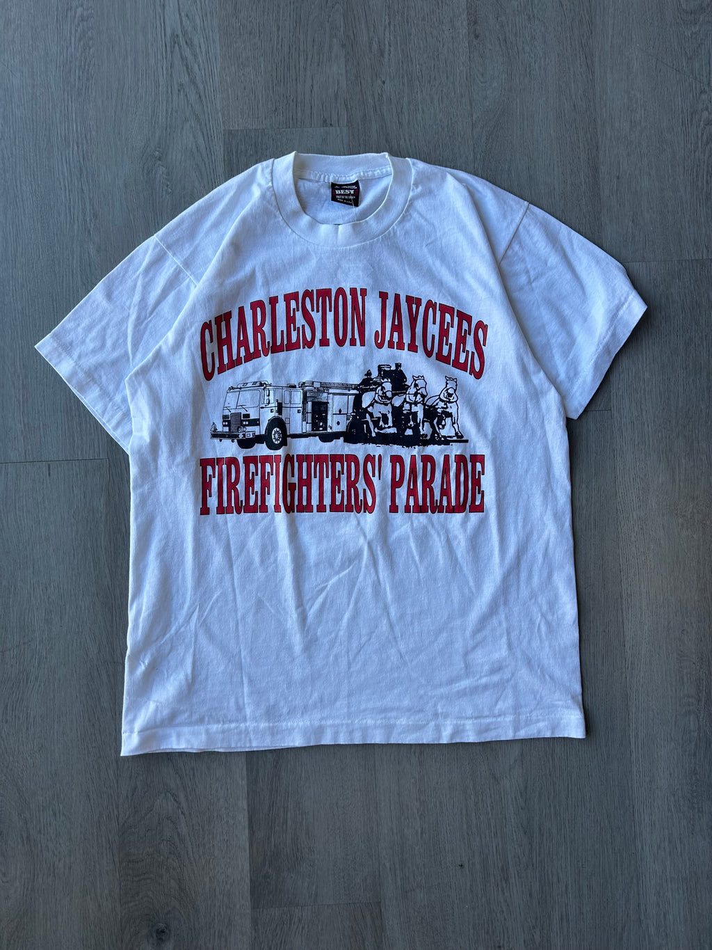 Vintage Charleston Jaycees Firefighters Parade Tee