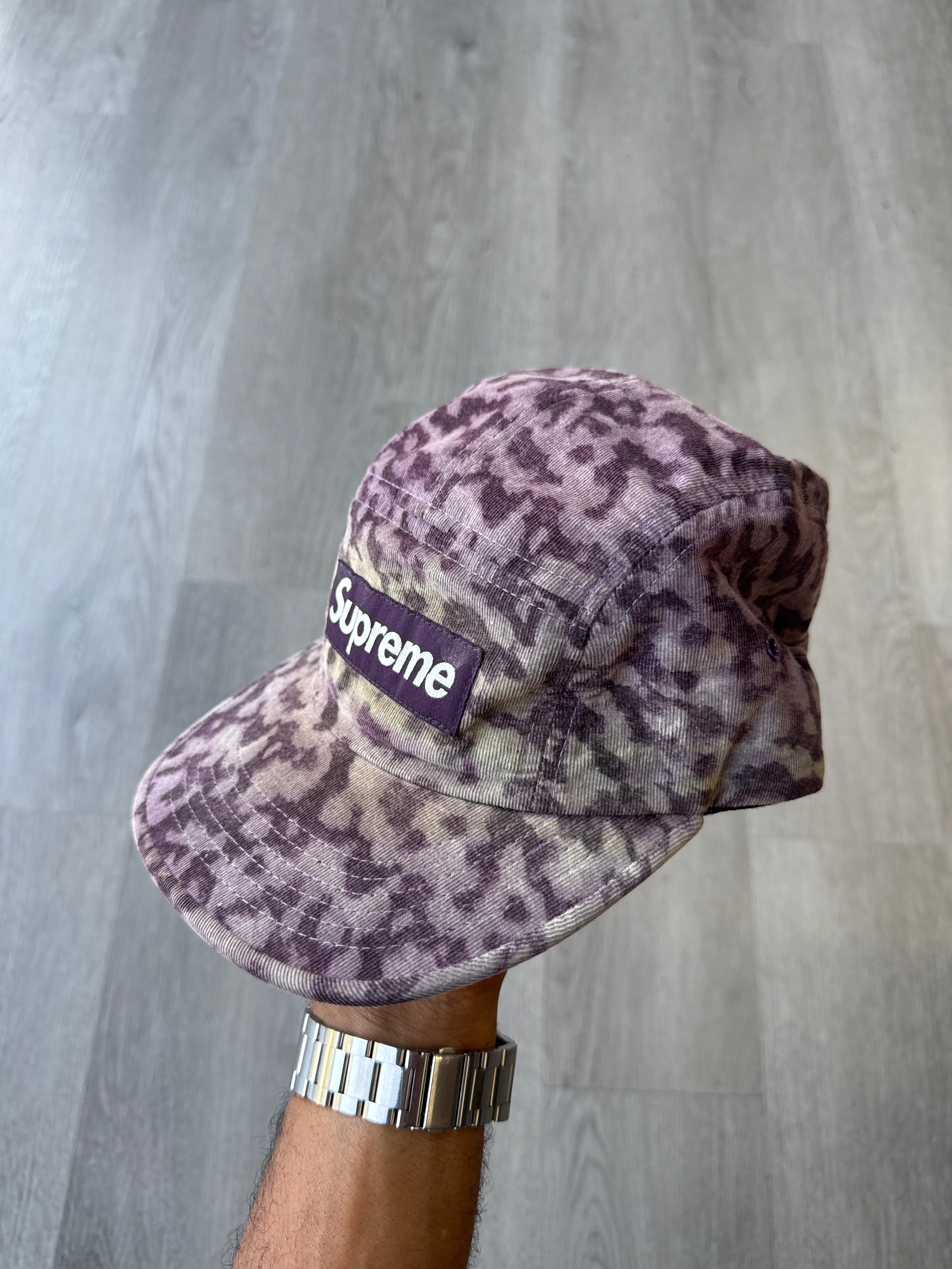 Supreme Liberty Fabric Purple Leopard Print Camp Cap