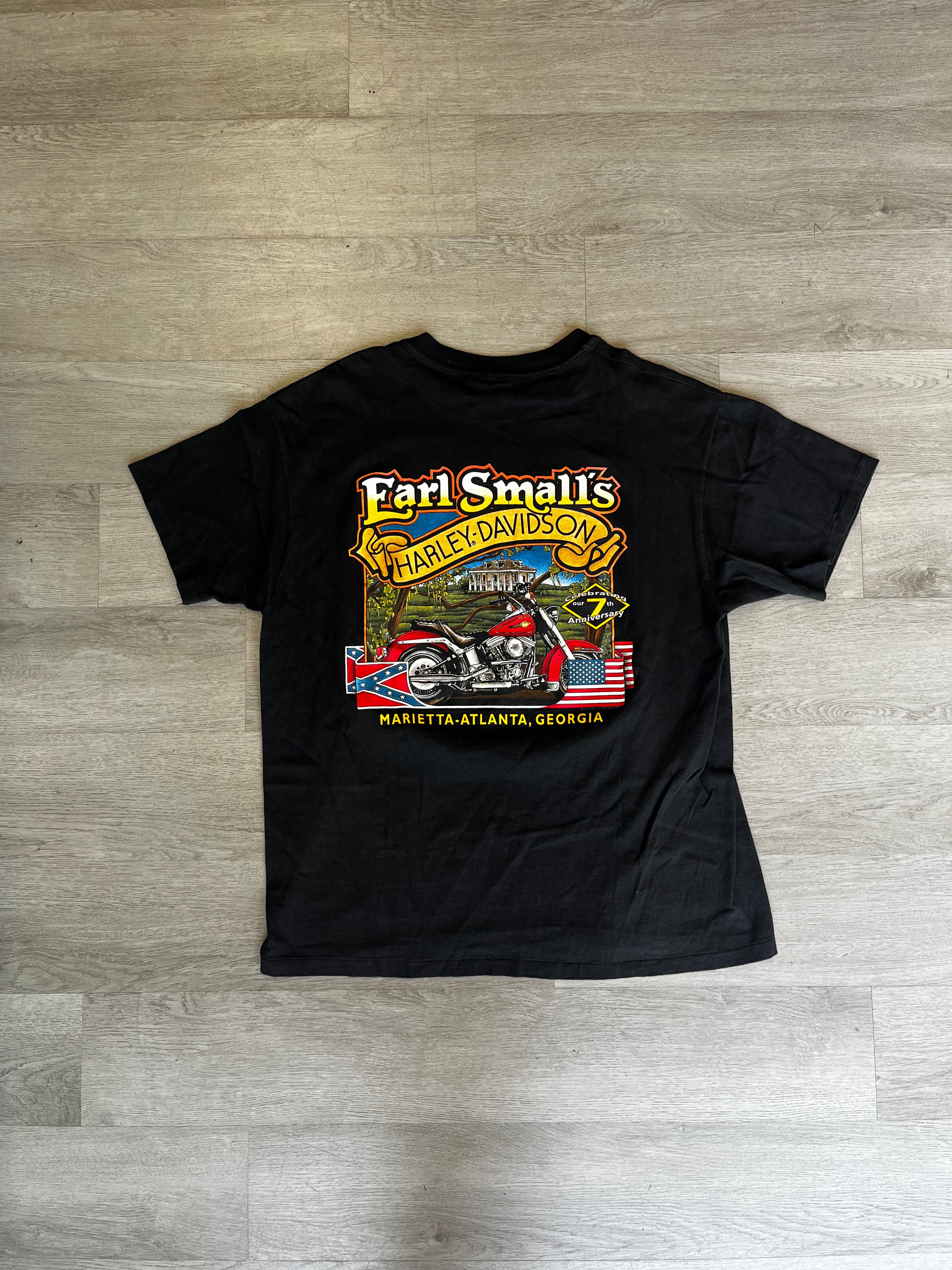 Vintage Earl Small's Harley Davidson Dealer Tee