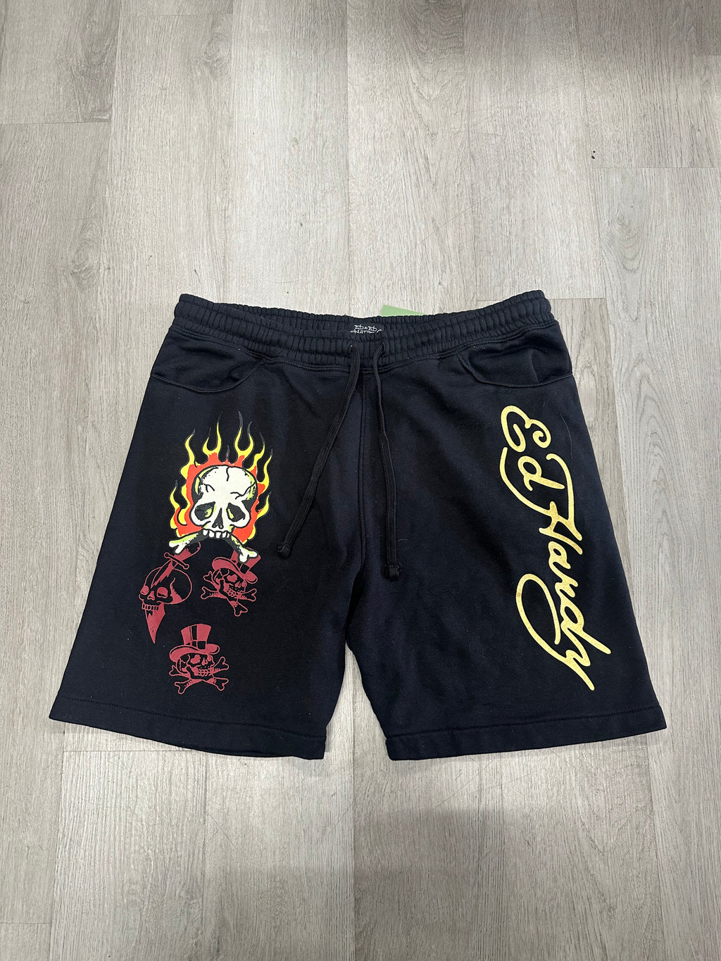 Ed Hardy Y2K Skulls Black Fleece Shorts