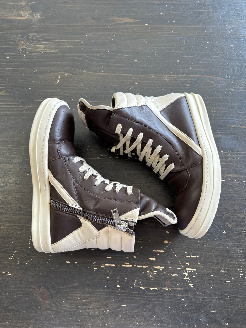 Pre-owned Rick Owen’s Women’s Geobasket Brown Milk