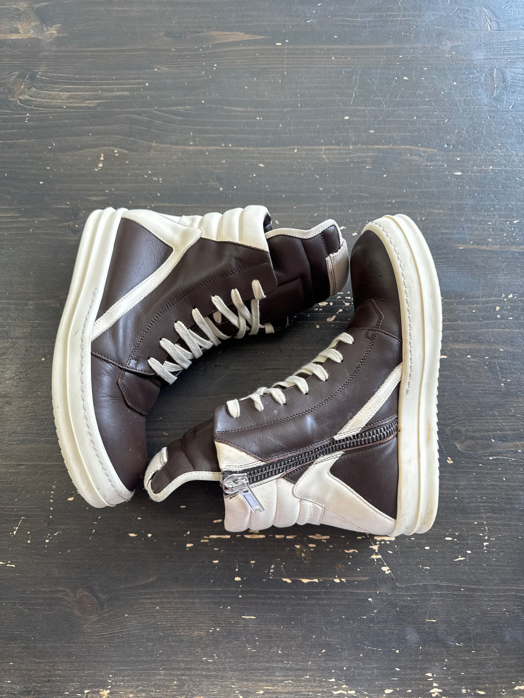 Pre-owned Rick Owen’s Women’s Geobasket Brown Milk