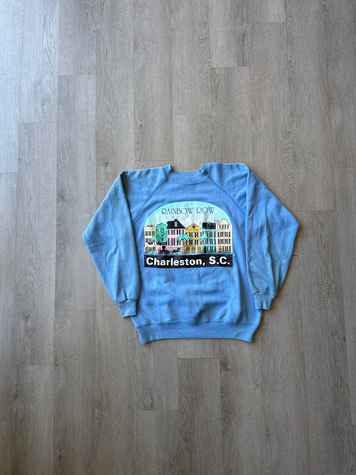 Vintage 90s Charleston South Carolina Rainbow Row Sweatshirt