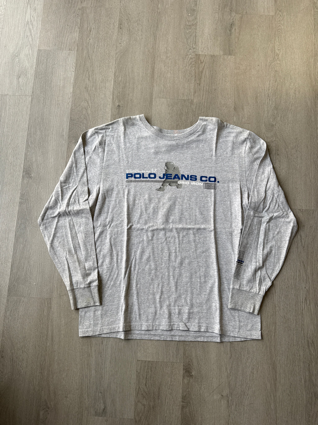 Vintage Ralph Lauren Polo Jeans Co. Grid Iron Ironology Long Sleeve Tee