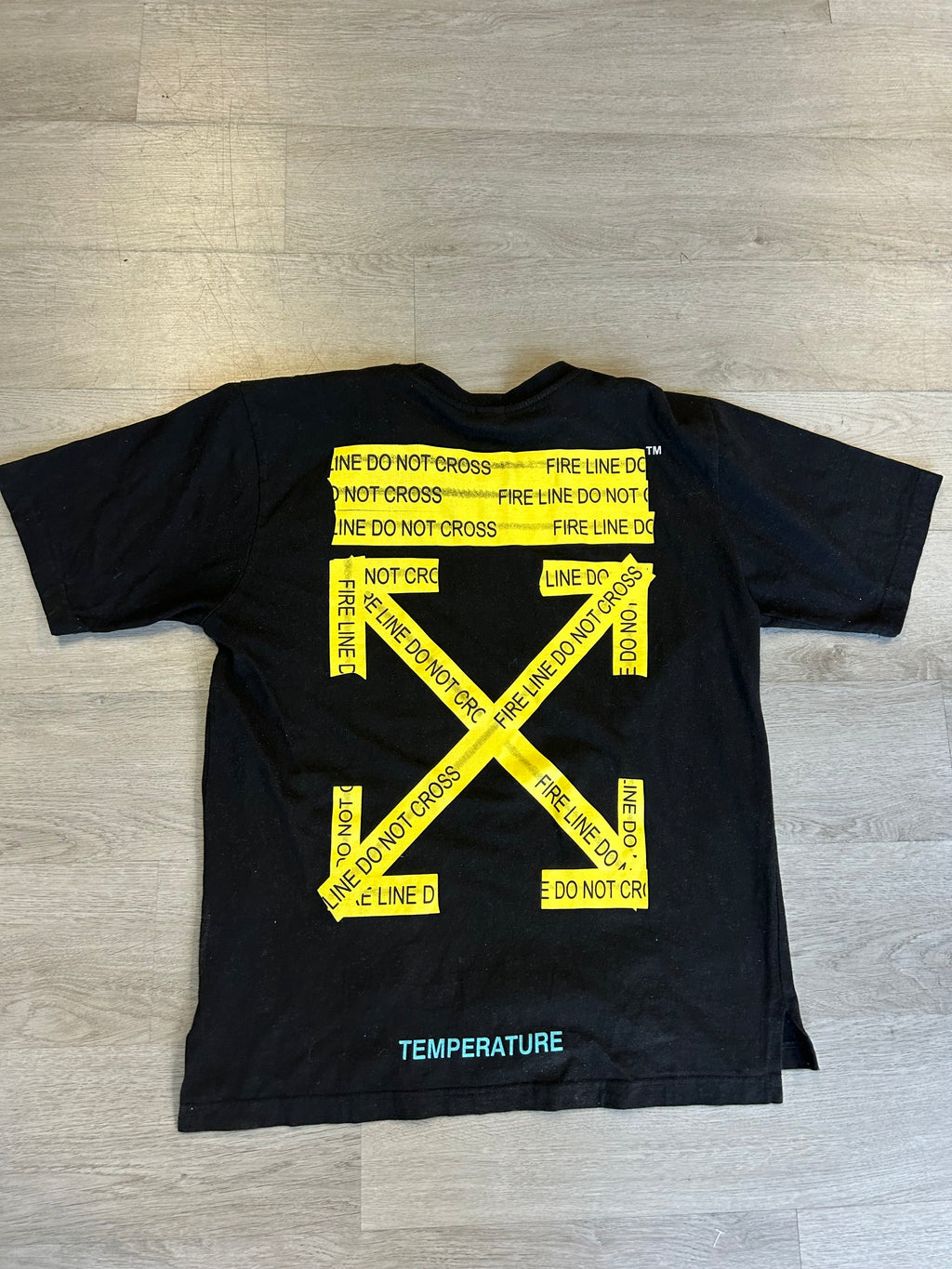Off-White Fire Line Caution Tape Tee