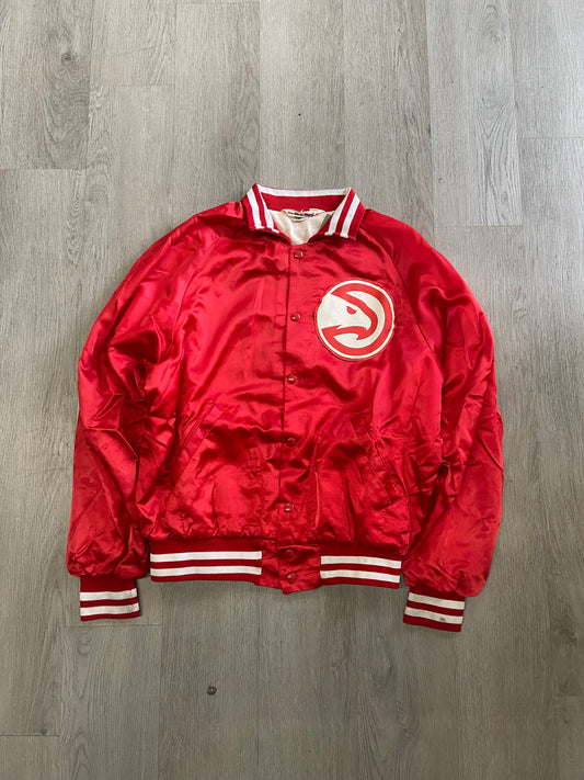 Vintage Men's Atlanta Hawks Satin Varsity Jacket