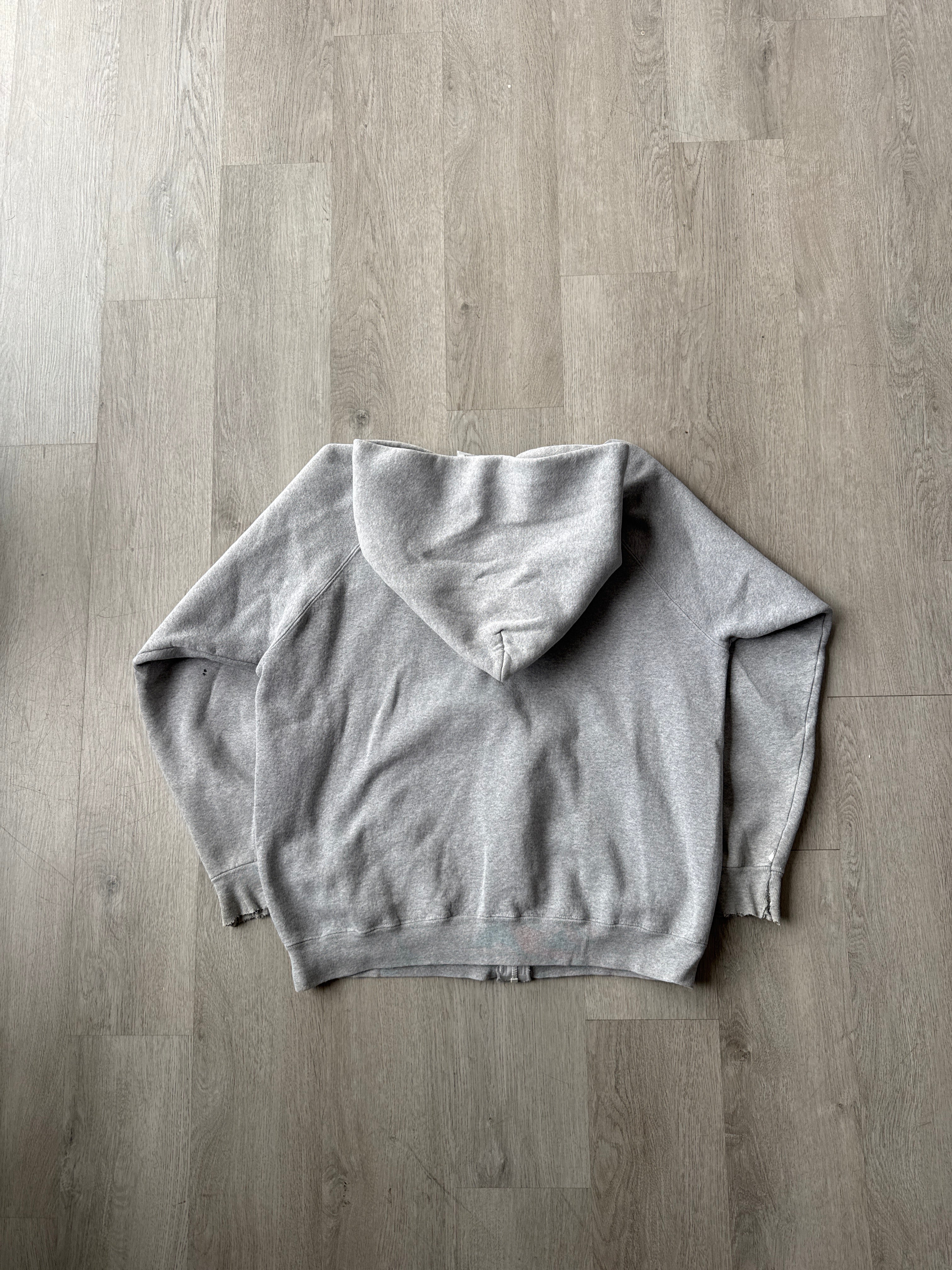 Vintage 90s Adidas Boxy Grey Hooded Zip Up