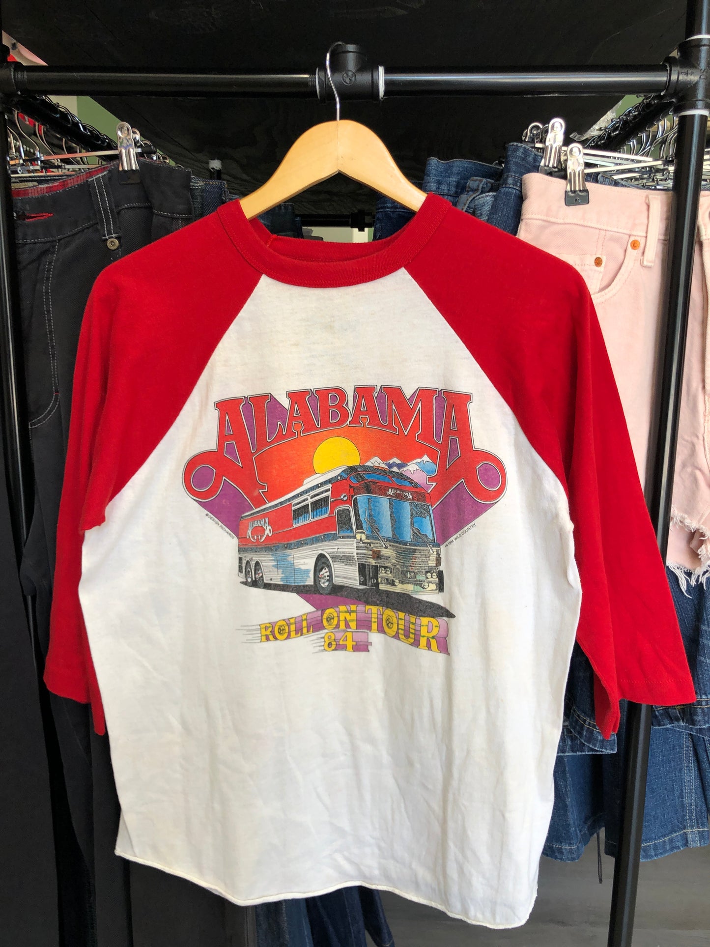1984 Alabama Roll On Tour Raglan Tee