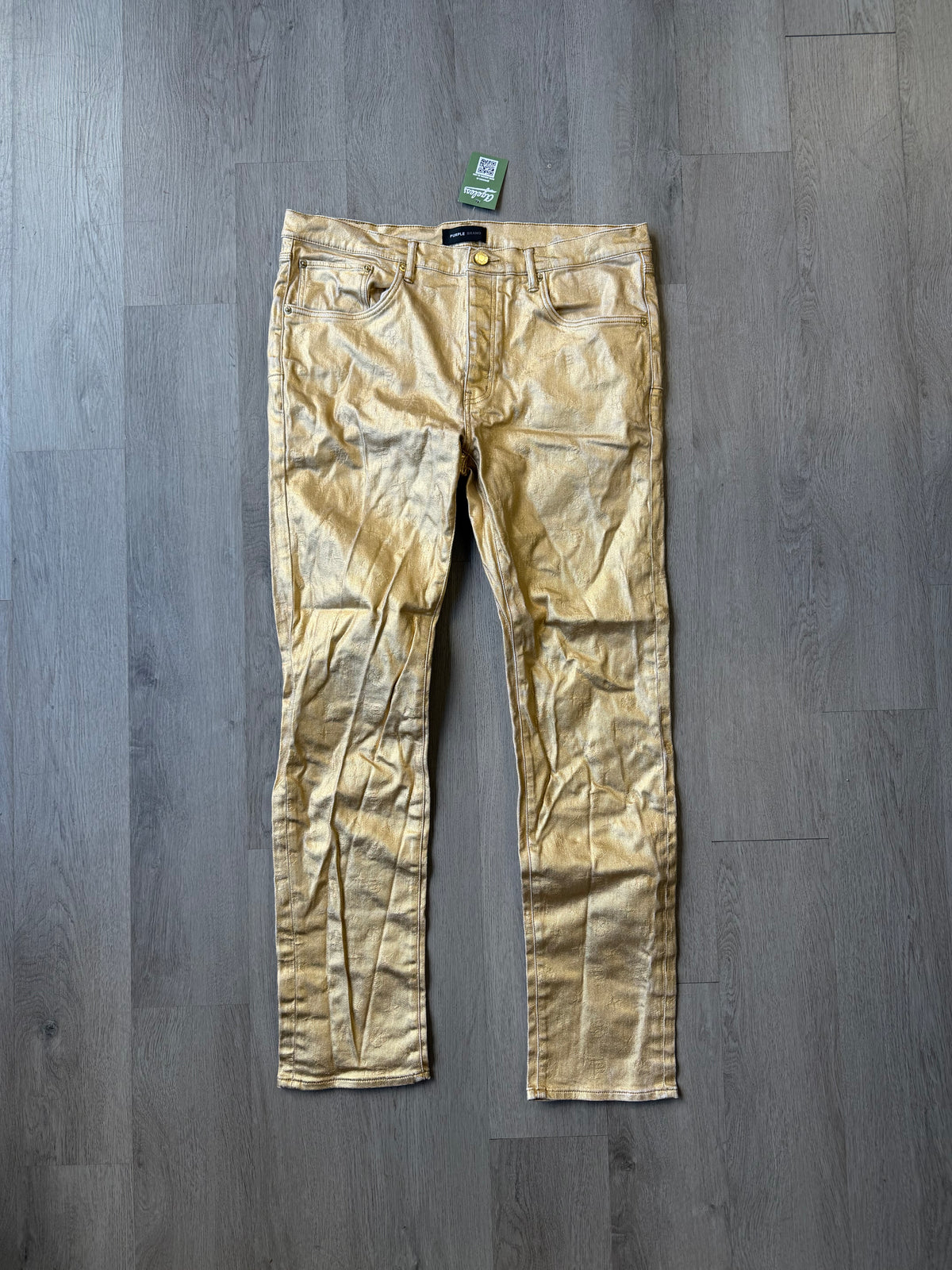 Purple Brand Gold Monogram Pants