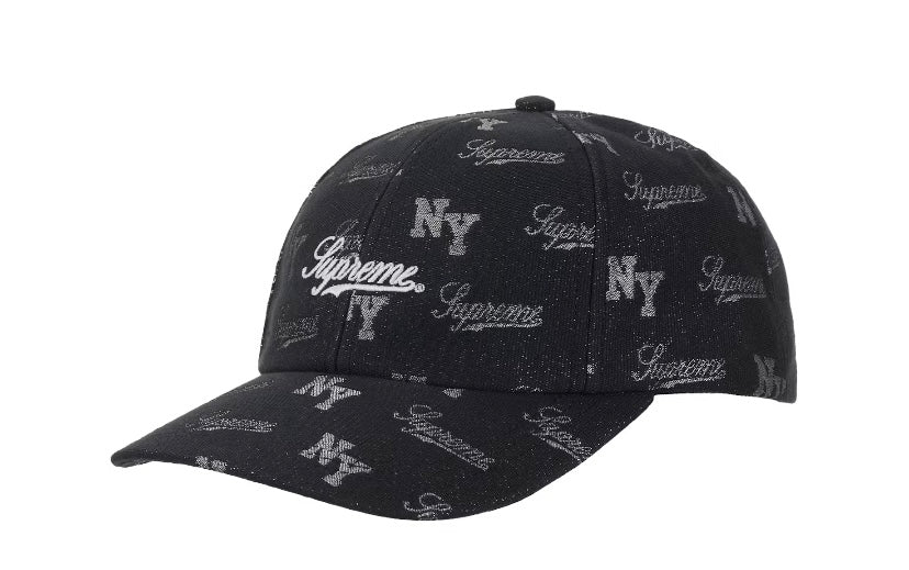 Supreme Black Monogram 6 Panel NY SS26 Hat