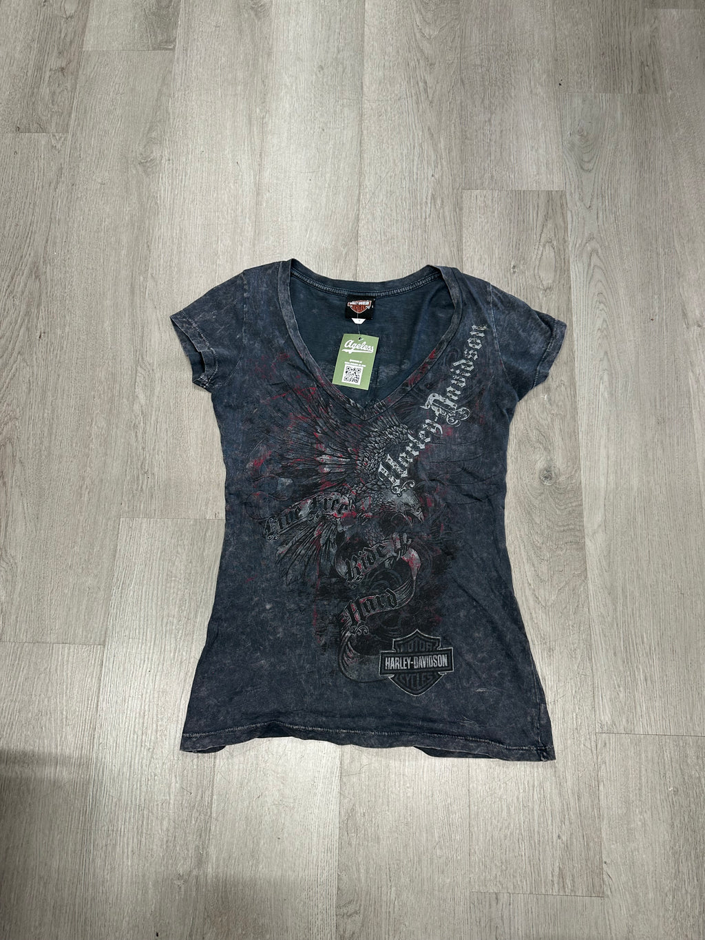 Women’s Harley Davidson Live Free Ride Hard V Neck Tee