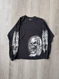 Vintage Skull Holding Gun Long Sleeve Tee
