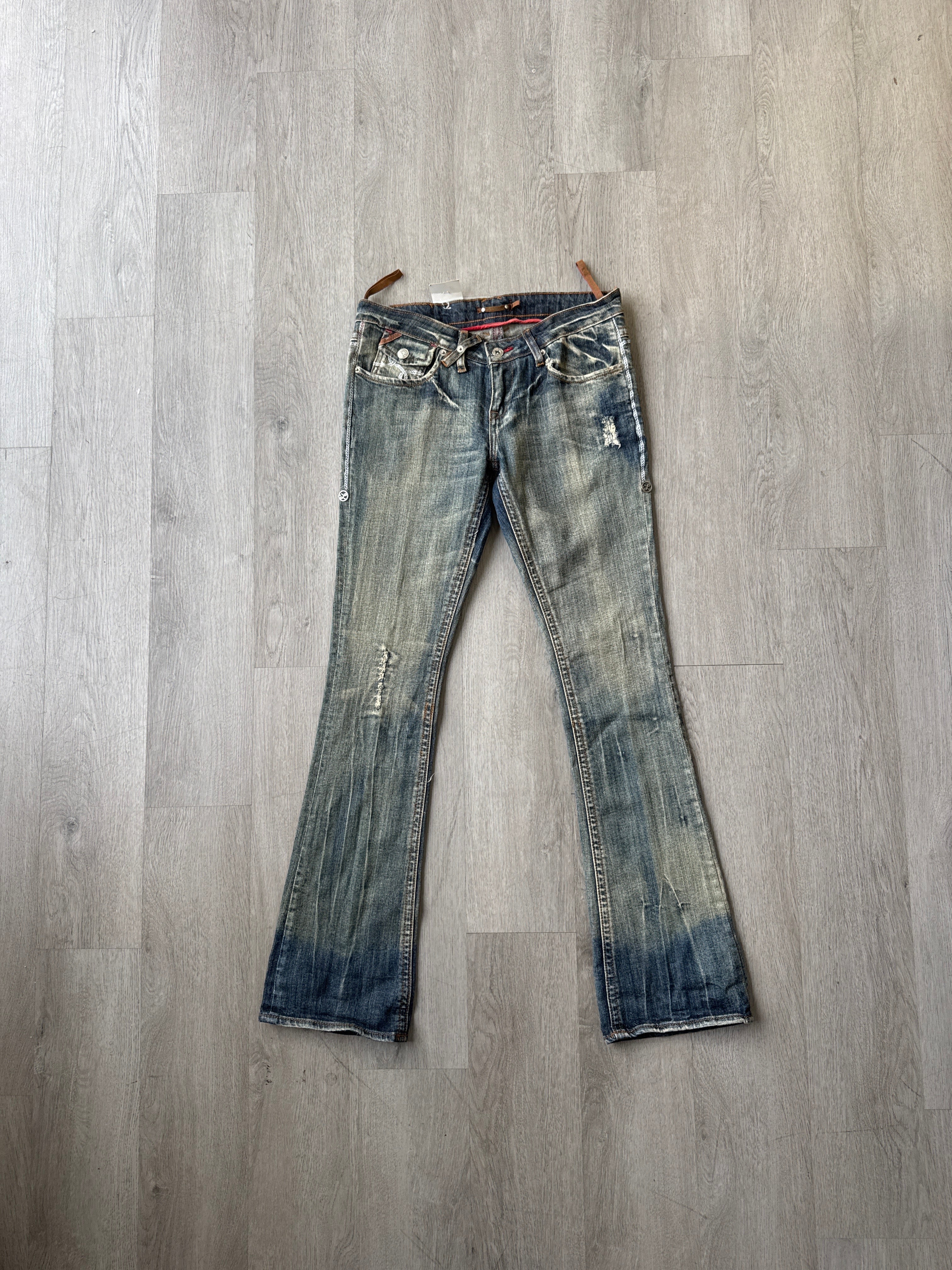 Vintage Y2K Women’s LRG Luxirie Ghost Rider Boot Cut Denim Jeans
