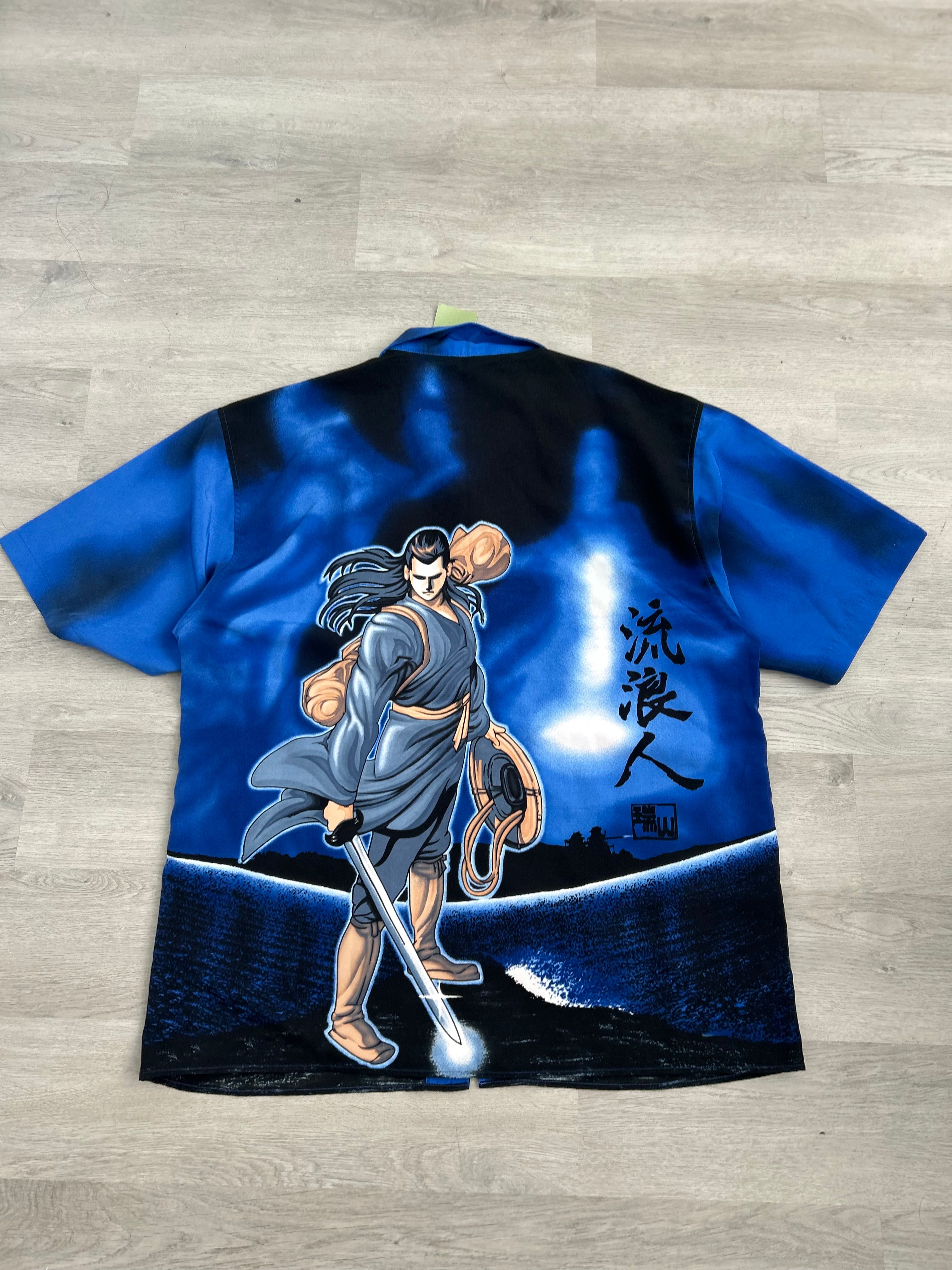 Samurai Anime Shirt Blue