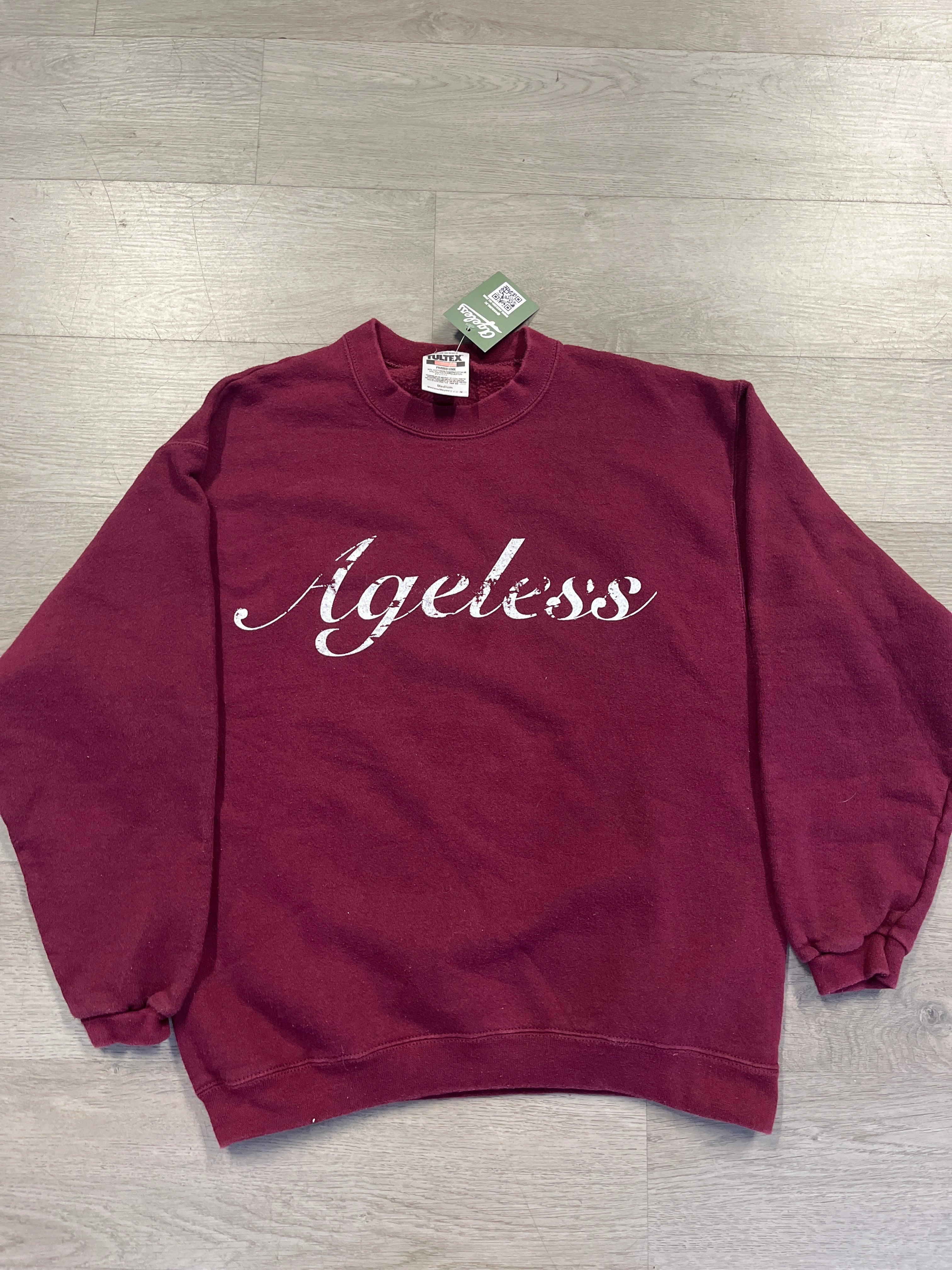 Vintage Tultex Ageless Burgundy Script Sweatshirt