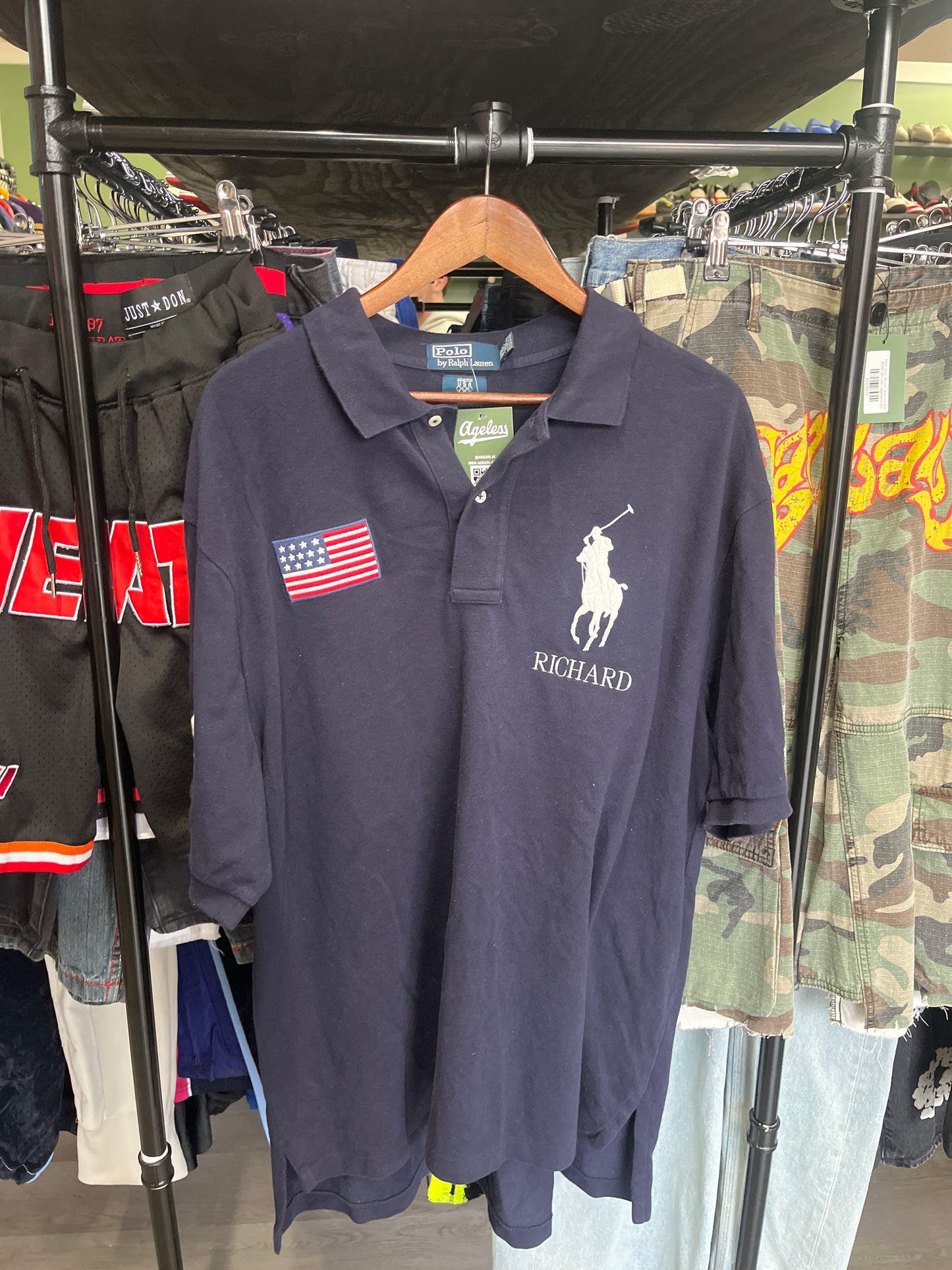 Polo Ralph Kauren Navy Richard USA Olympics Pony Polo