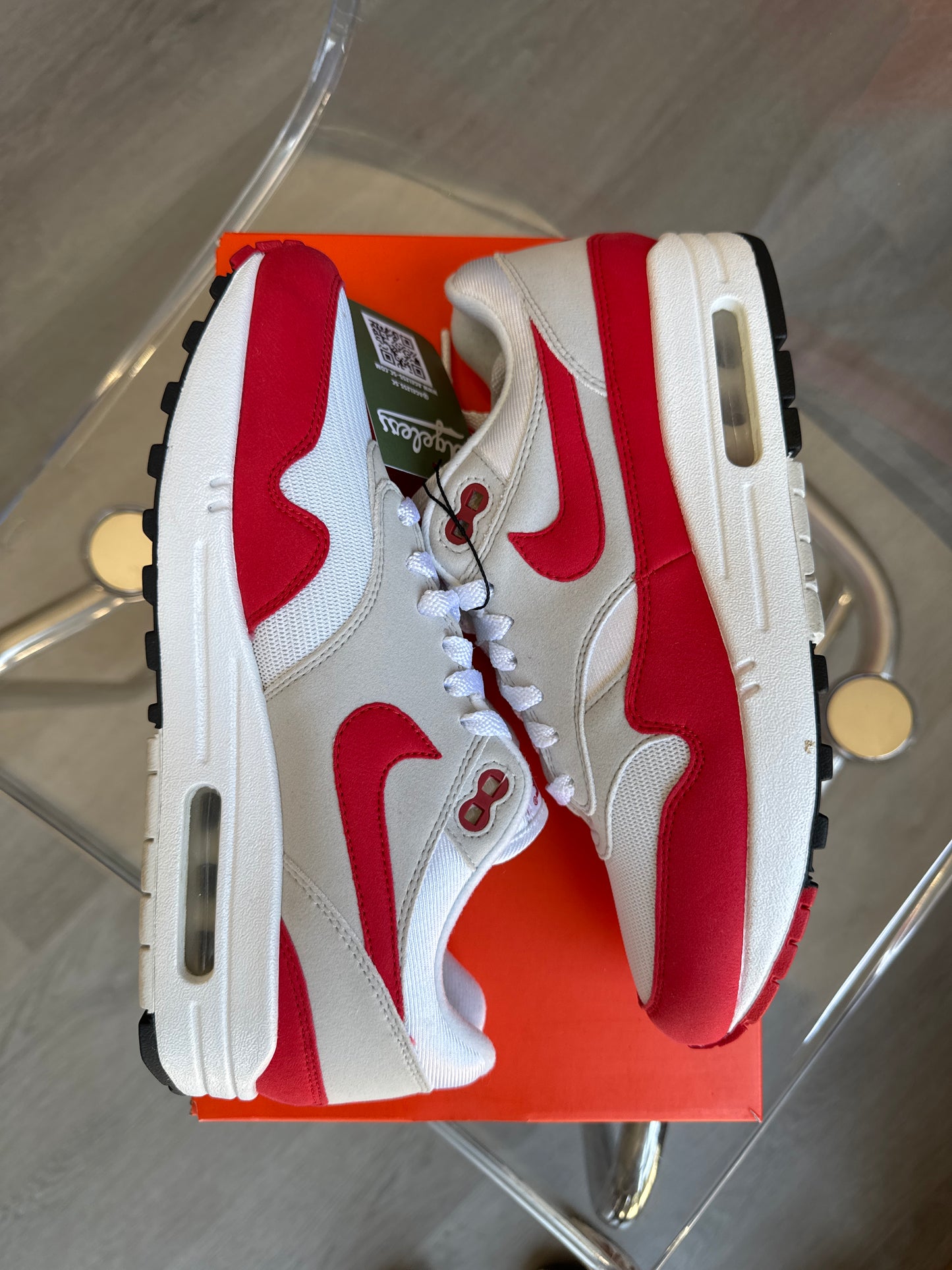 Pre-owned Nike Air Max 1 Anniversary Red (2017/2018 Restock Pair)