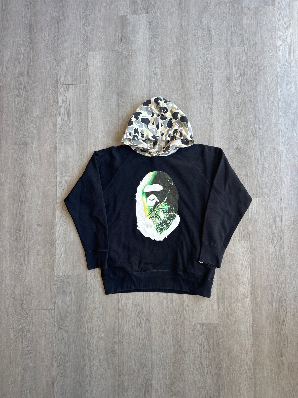 A Bathing Ape Bape Alienposter Ape Head Pullover Black Hoodie