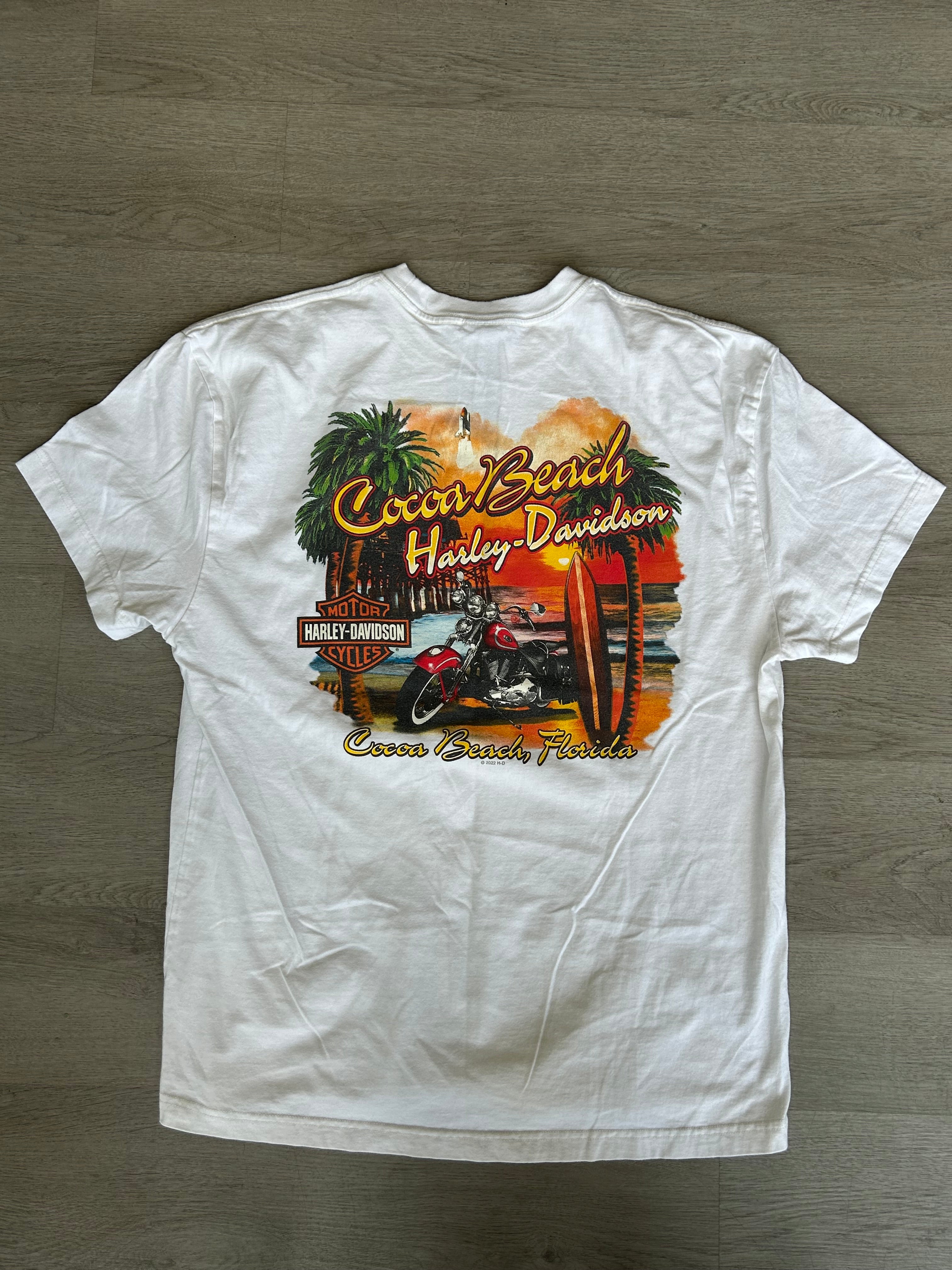 Harley Davidson Cocoa Beach Tropical Biker Tee