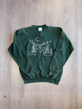 Vintage Green Deer Outline Crewneck