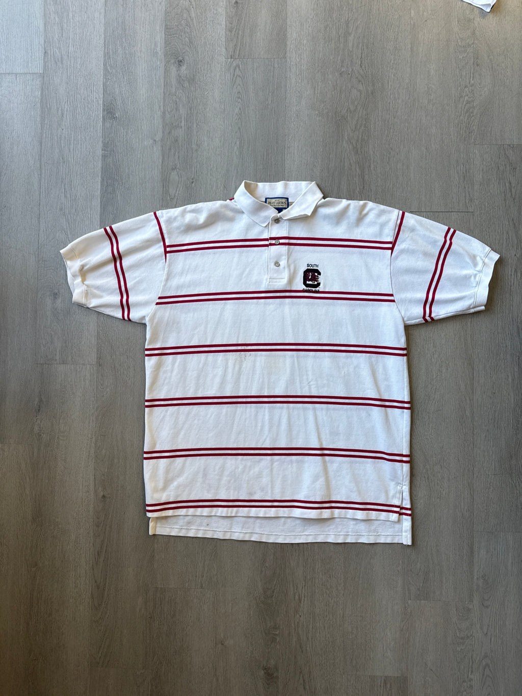 Vintage University Of South Carolina Gamecocks Striped Polo Shirt