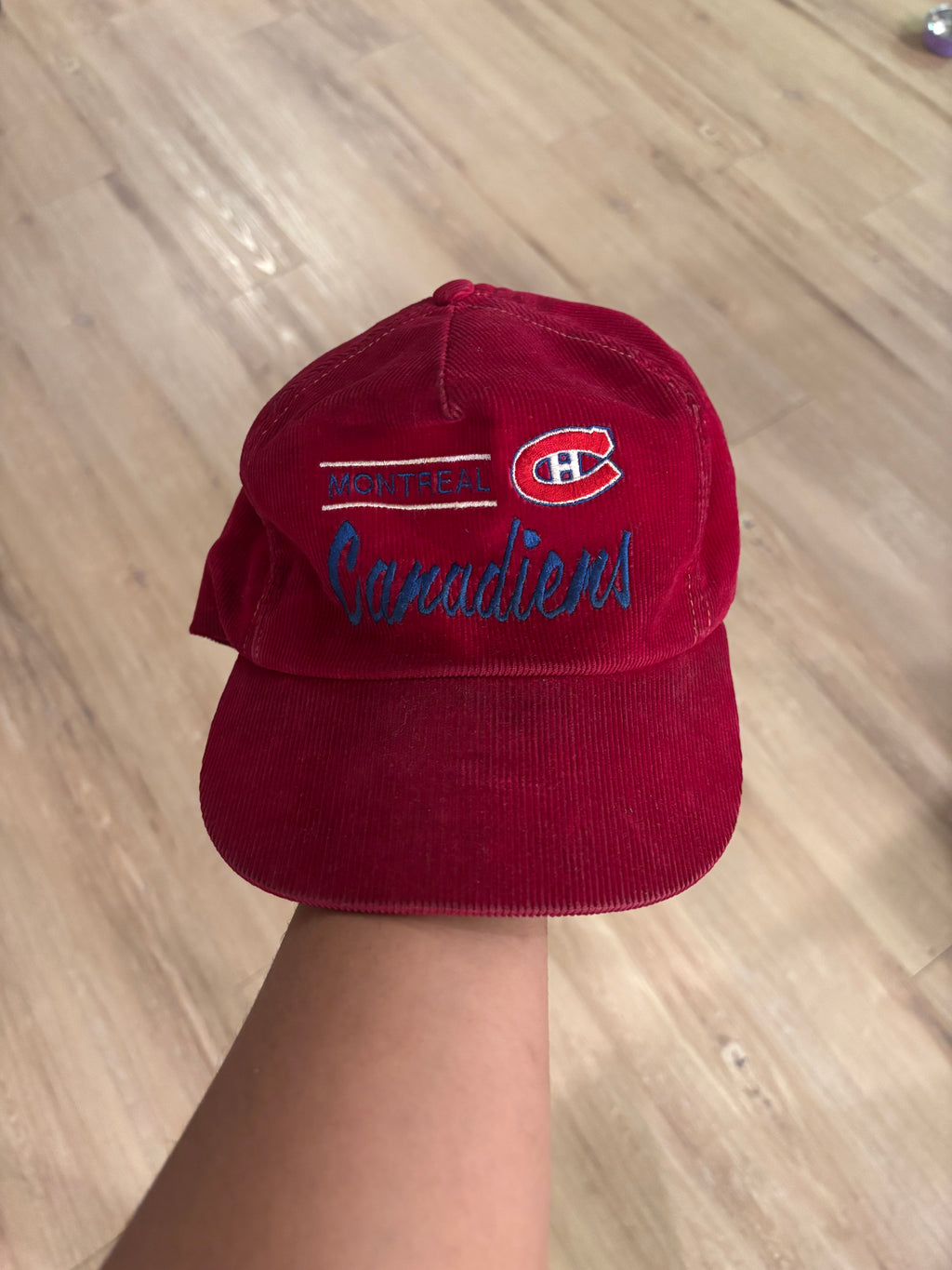 Vintage Montreal Canadiens corduroy Snapback Hat