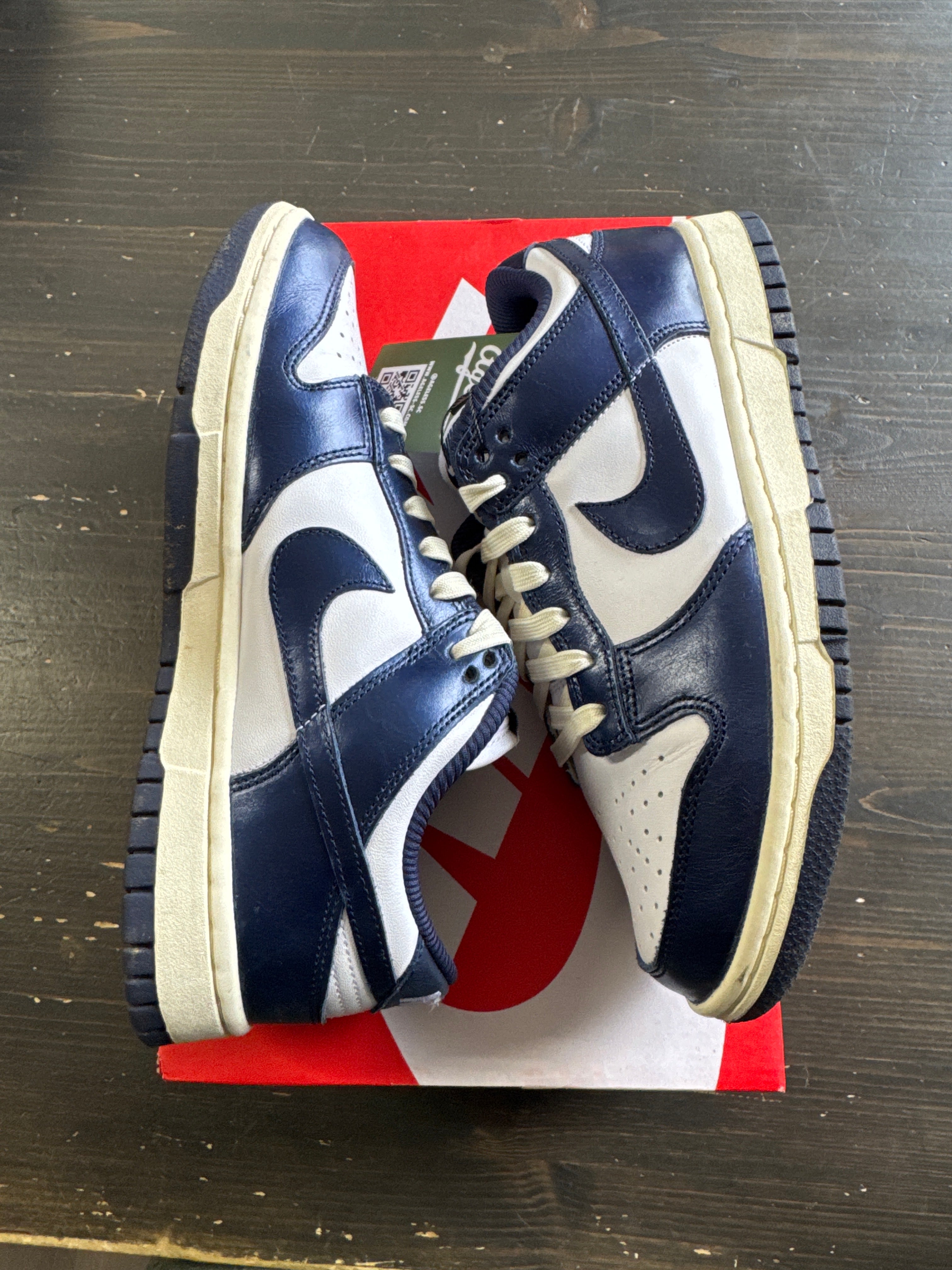Pre-owned Women’s Nike Dunk Low PRM Vintage Navy